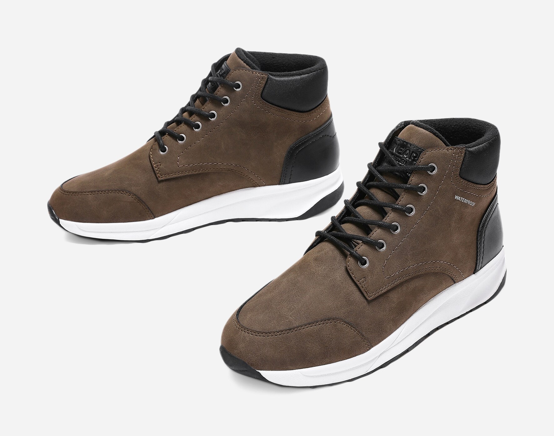LINEAR, Fleecefodrade höga sneakers waterproof Gröna