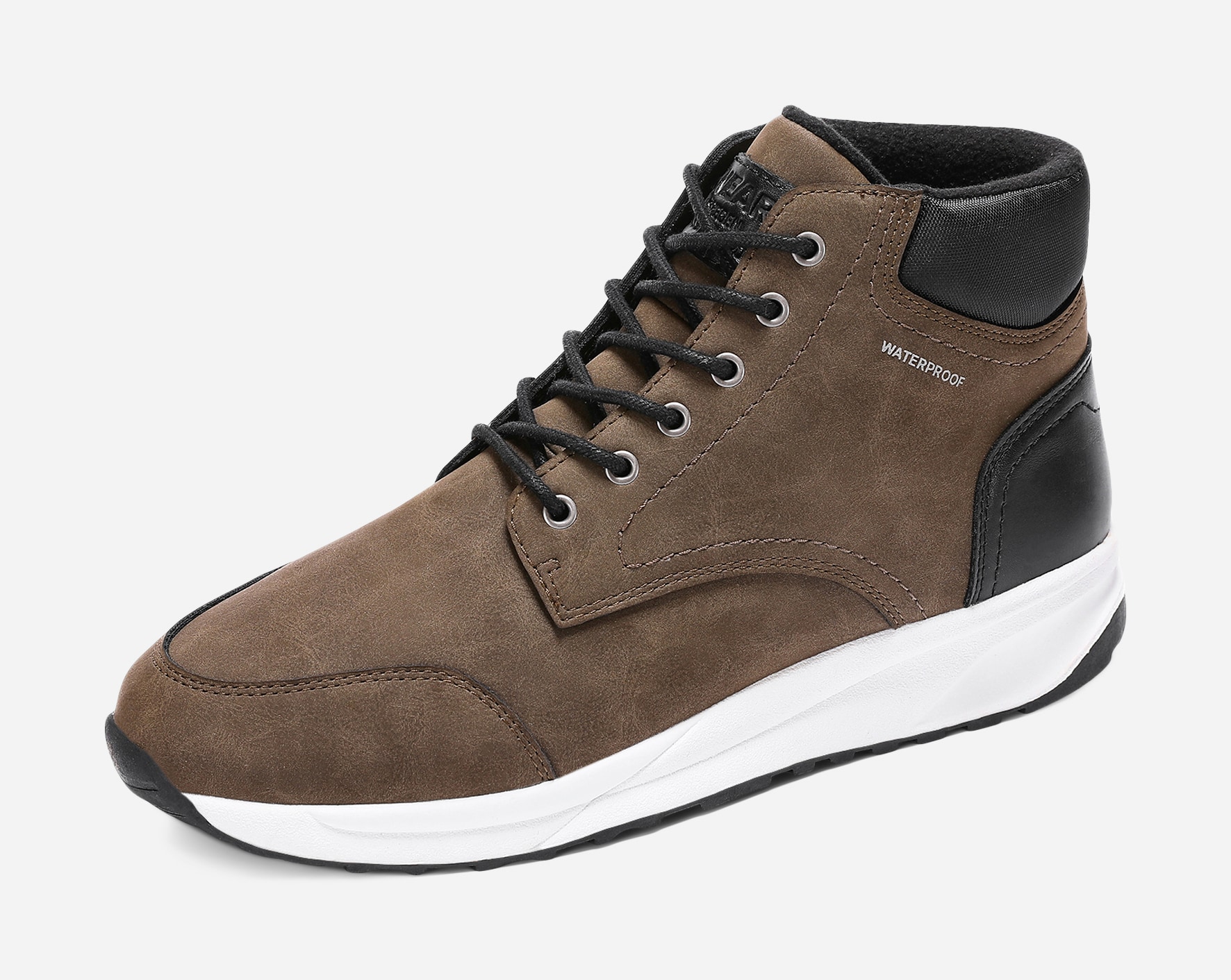 LINEAR, Fleecefodrade höga sneakers waterproof Gröna