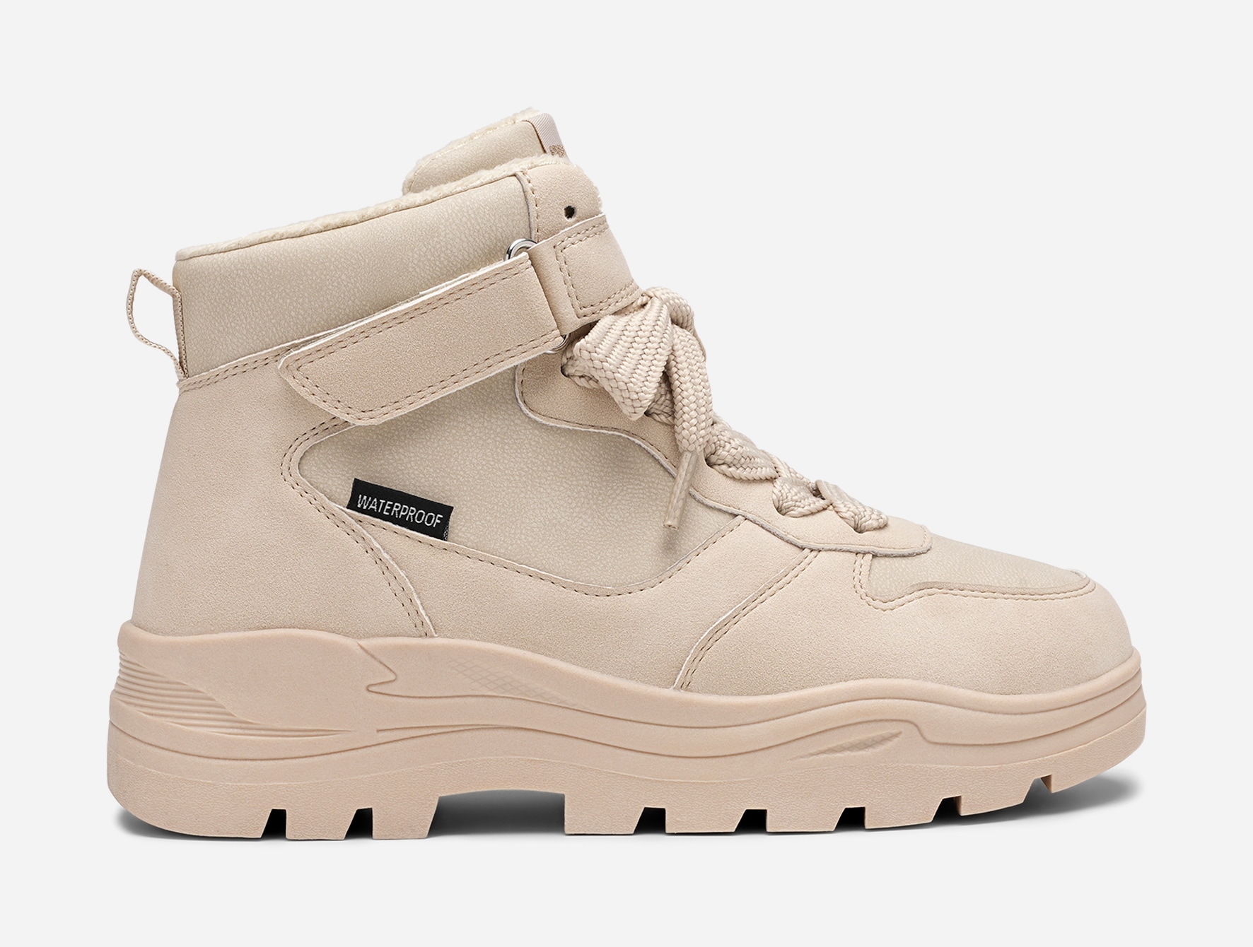 DINSKO, Fleecefodrade höga sneakers waterproof Beigea