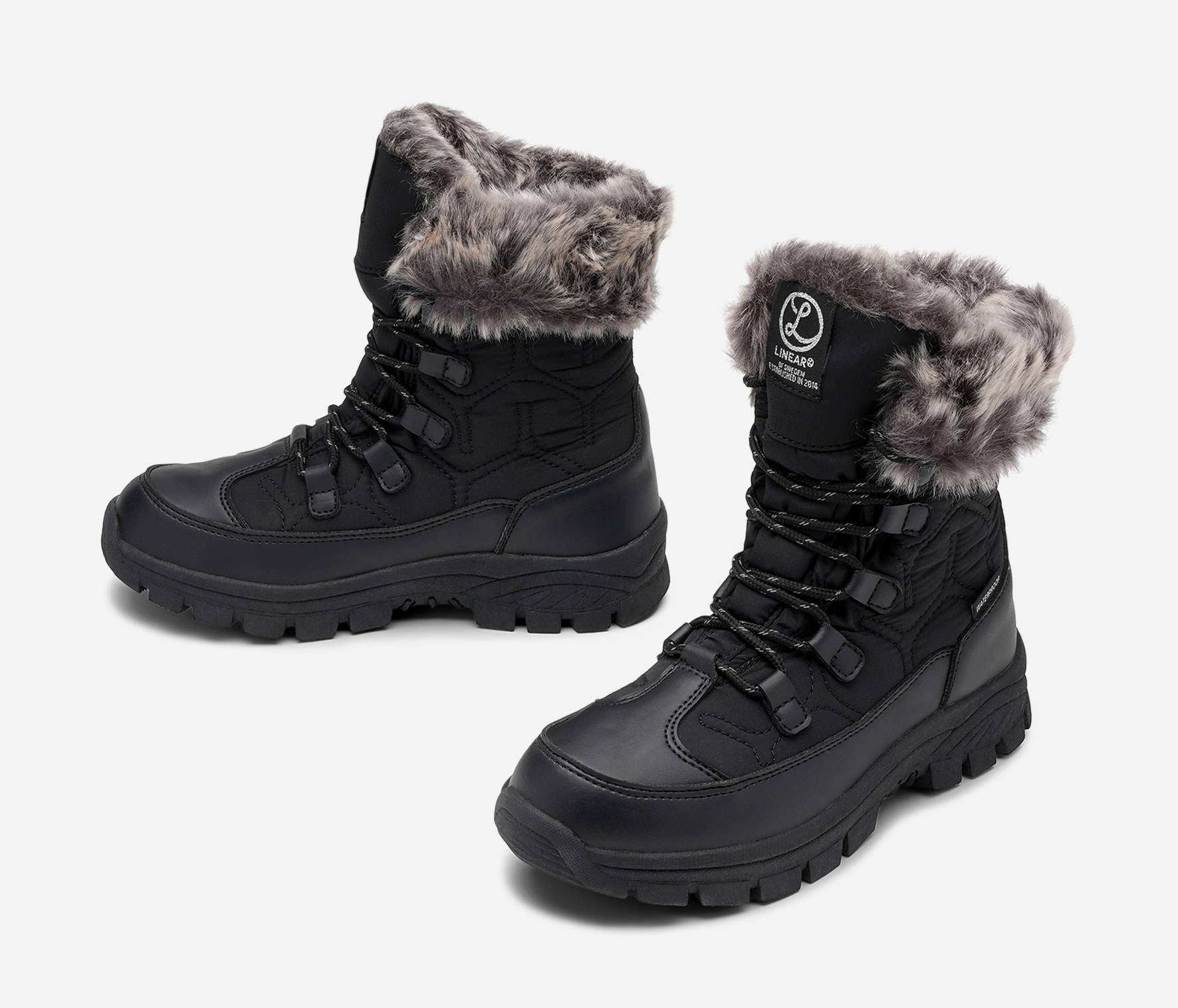 LINEAR, Varmfodrade kängor waterproof Svarta