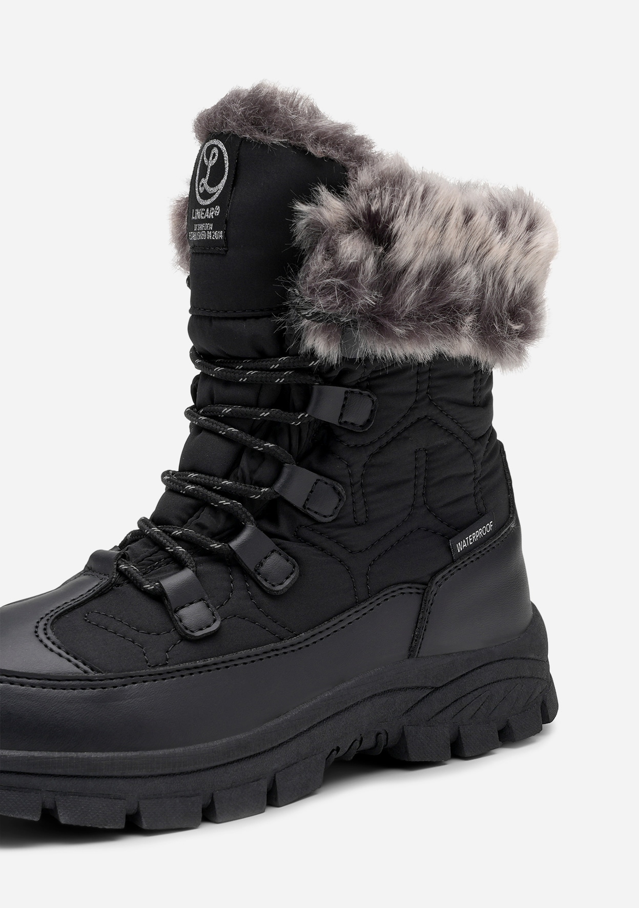 LINEAR, Varmfodrade kängor waterproof Svarta