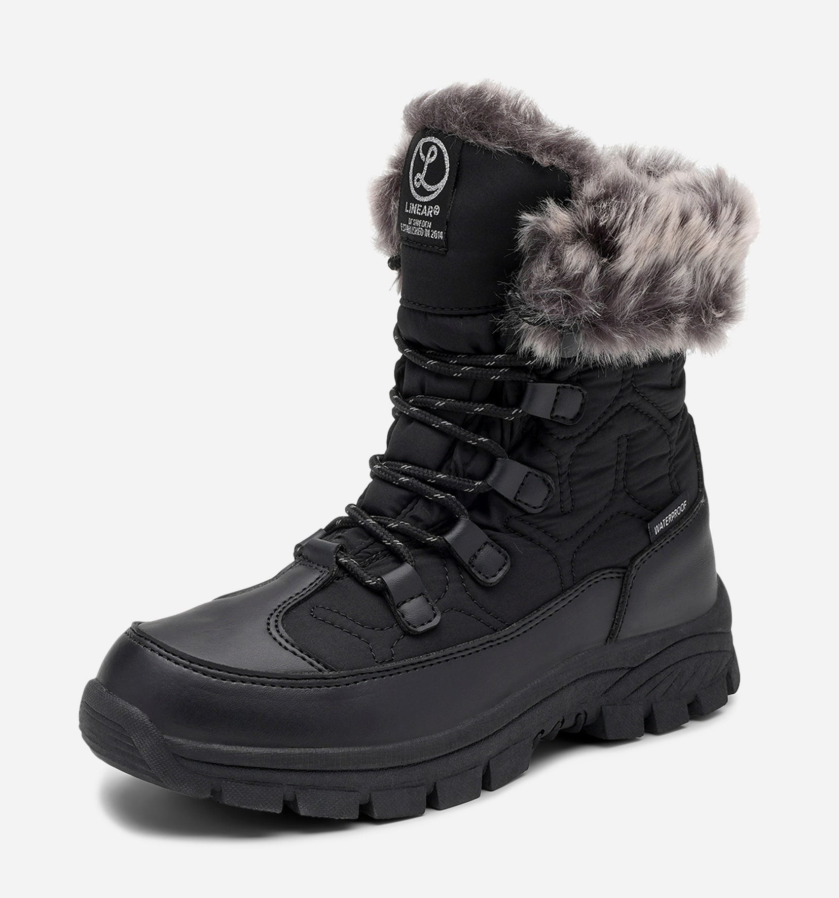 LINEAR, Varmfodrade kängor waterproof Svarta