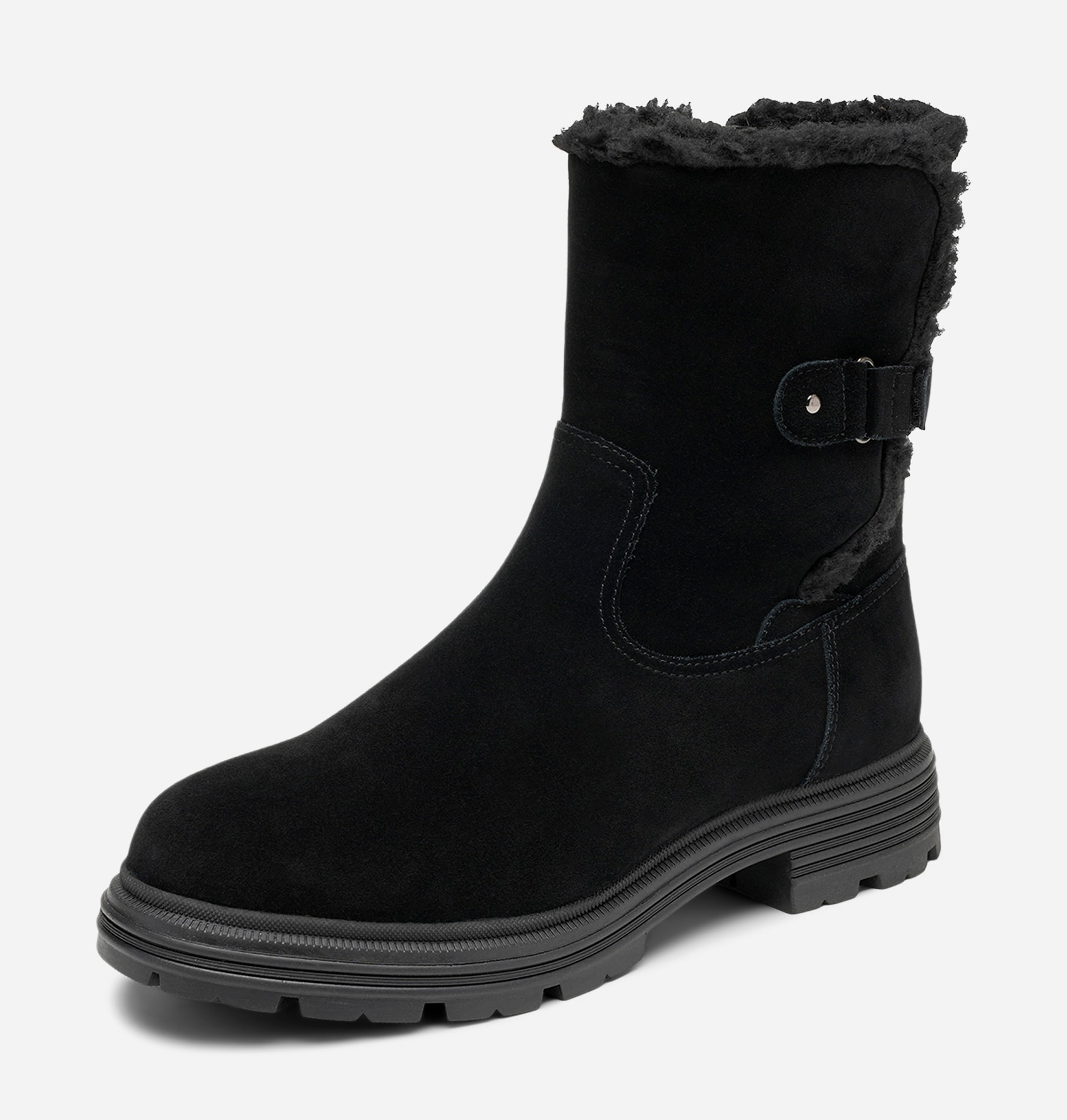 PACE, Varmfodrade boots med spänne Svarta
