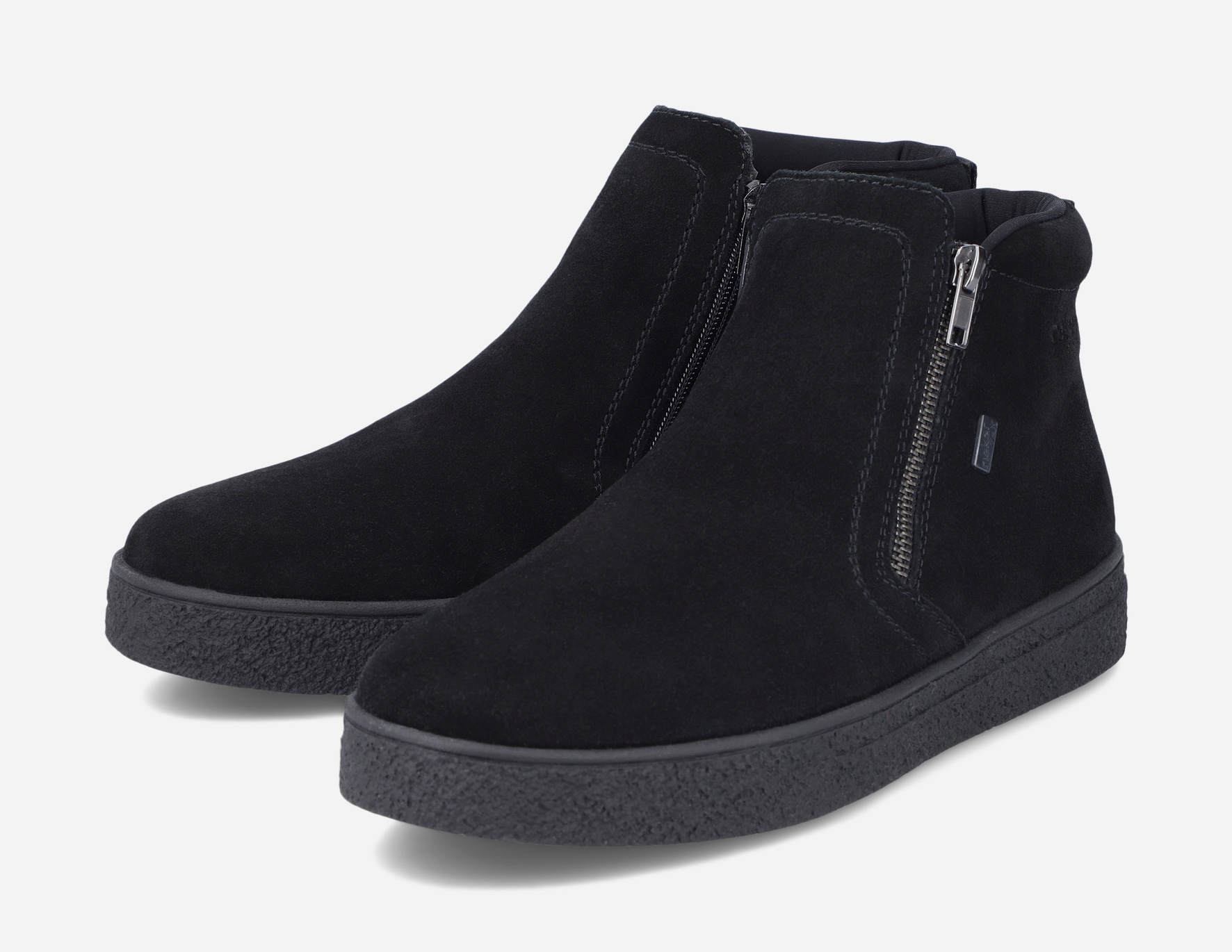 RIEKER, Varmfodrade boots med dragkedja Svarta