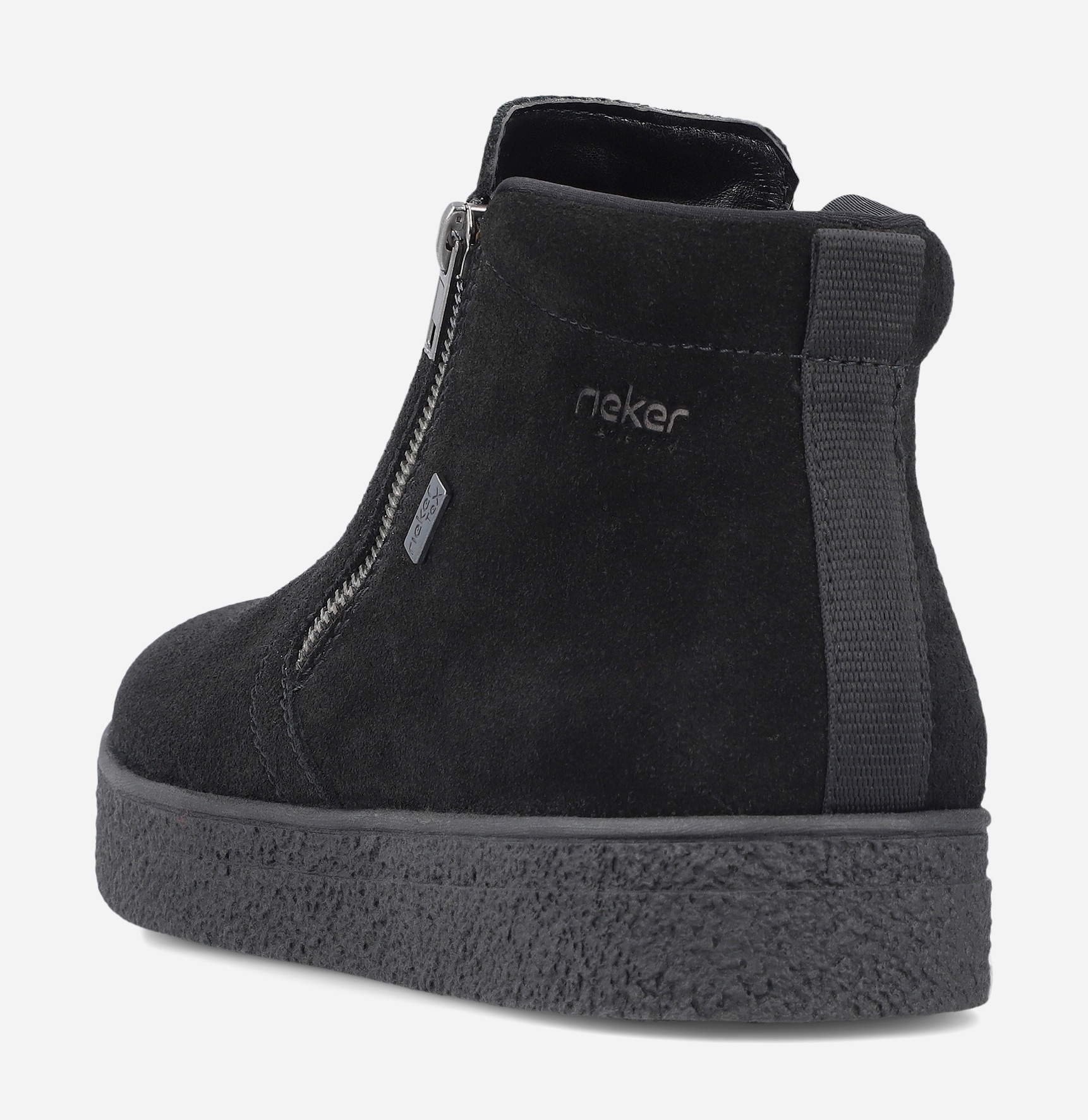 RIEKER, Varmfodrade boots med dragkedja Svarta