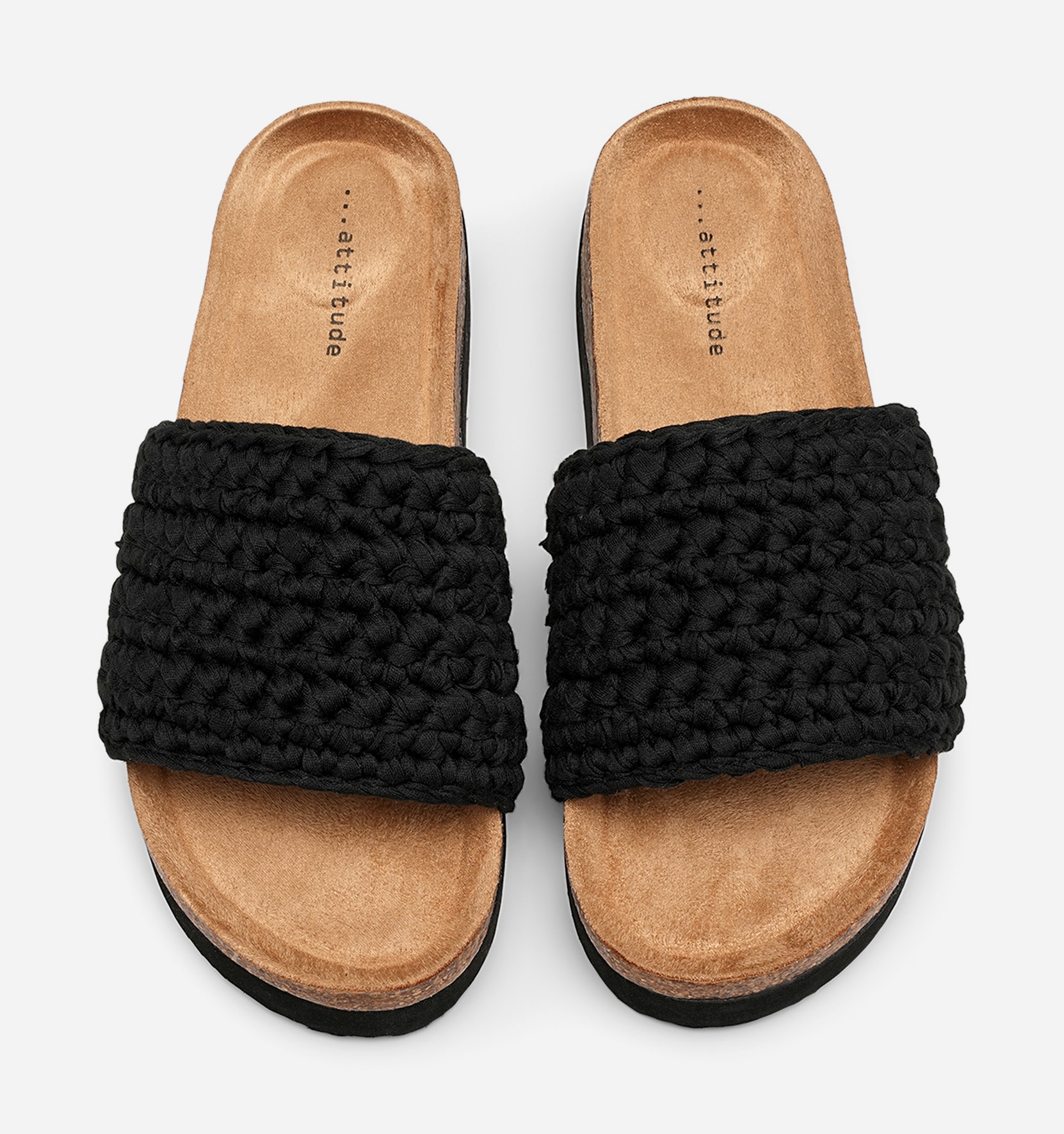 ATTITUDE, Sandaler med platåsula Svarta