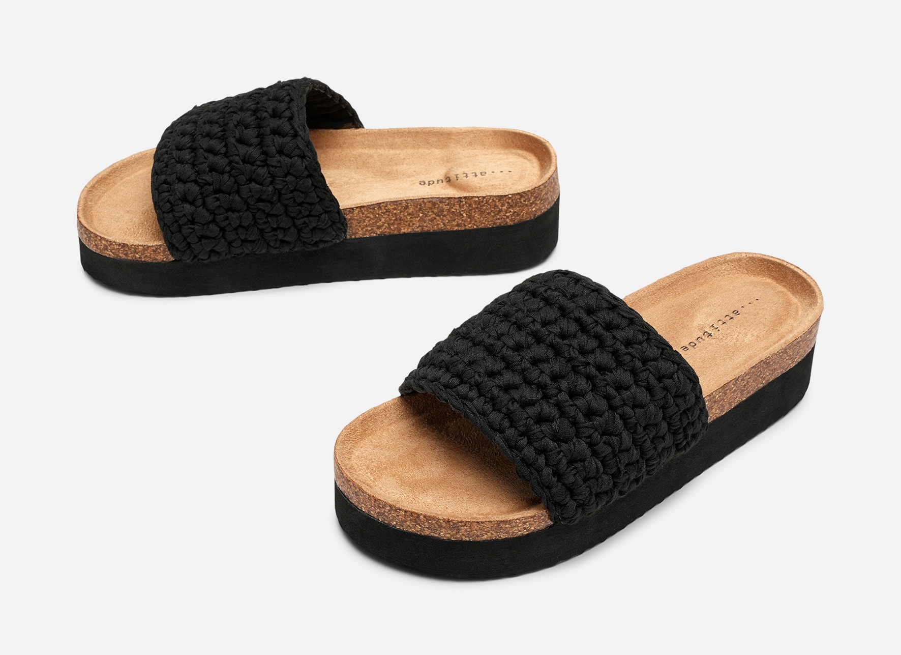 ATTITUDE, Sandaler med platåsula Svarta