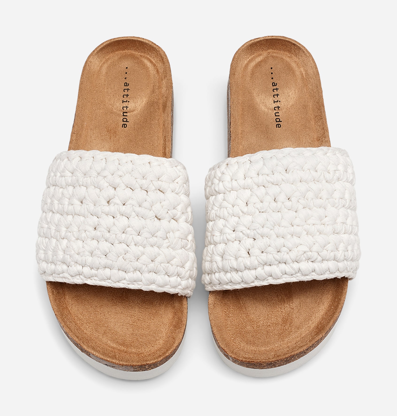 ATTITUDE, Sandaler med platåsula Vita