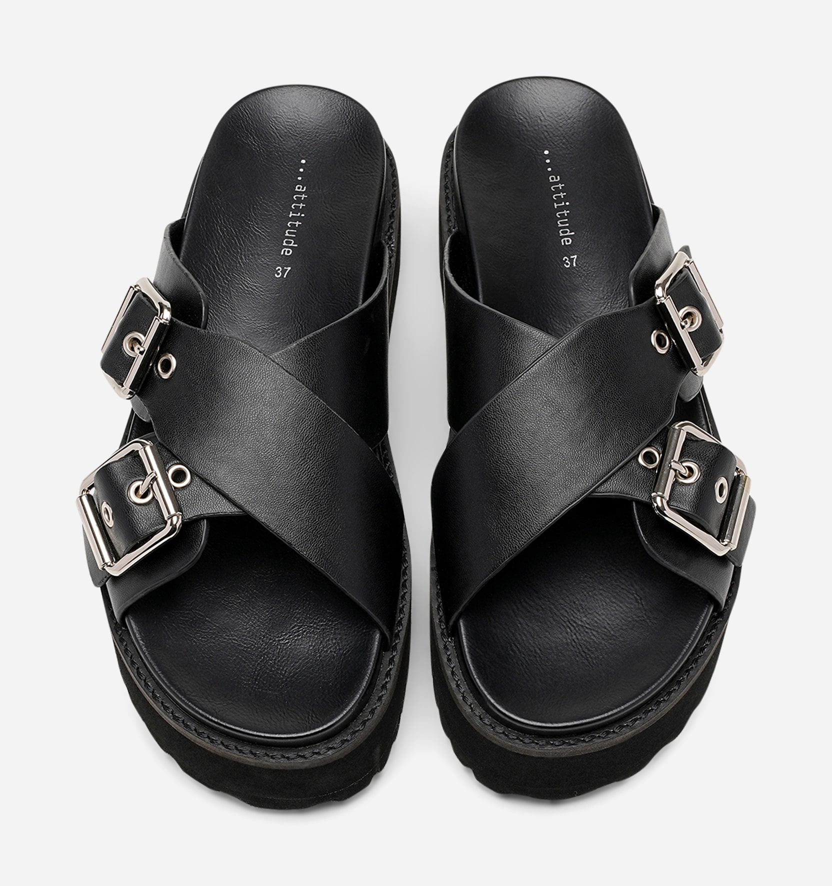 ATTITUDE, Sandaler med platåsula Svarta