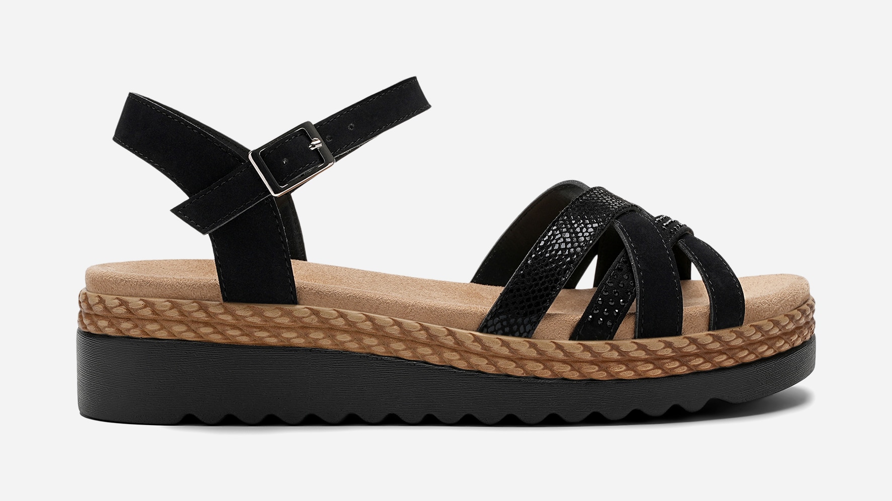 SO ALL, Sandaler med remmar Svarta