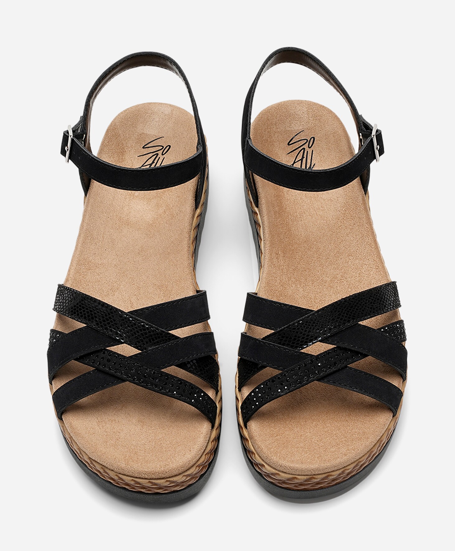SO ALL, Sandaler med remmar Svarta