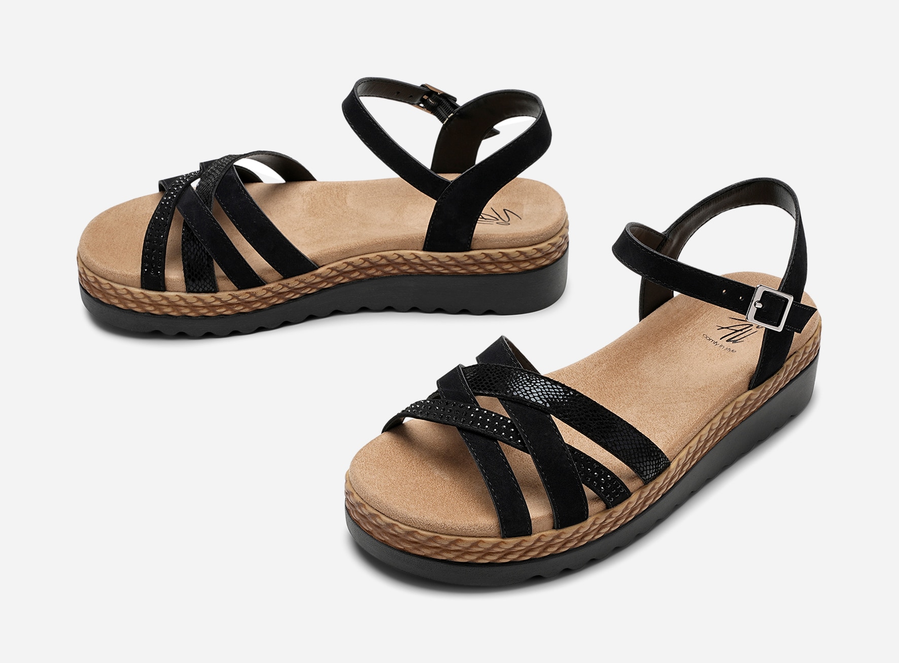 SO ALL, Sandaler med remmar Svarta