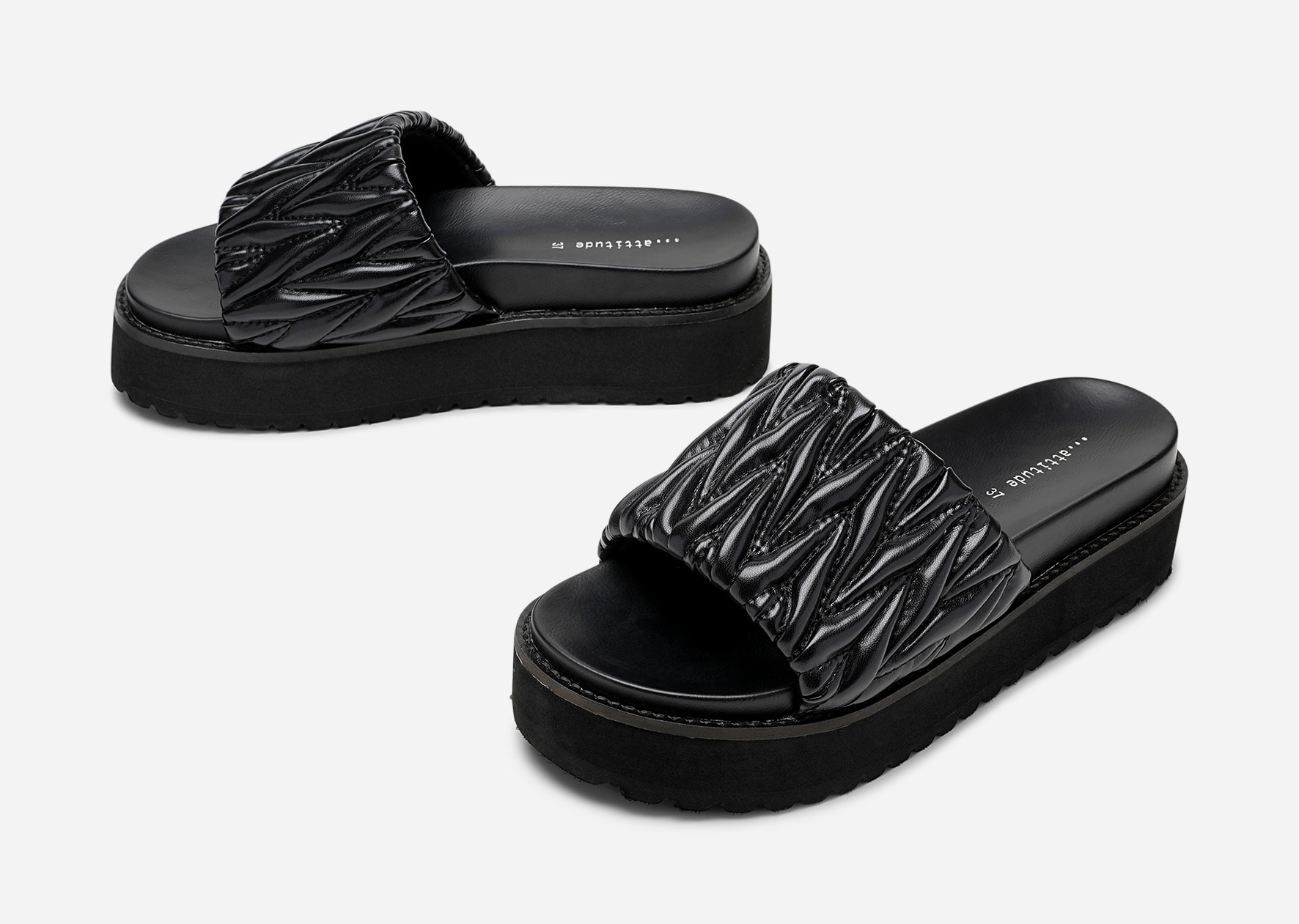 ATTITUDE, Sandaler med platåsula Svarta