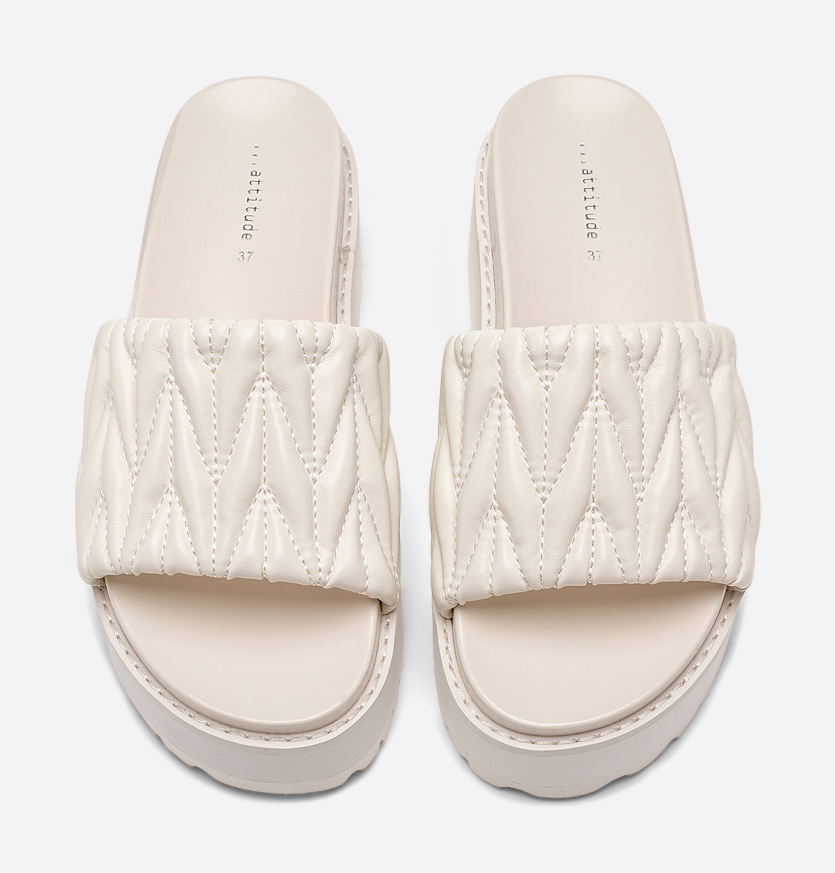ATTITUDE, Sandaler med platåsula Vita