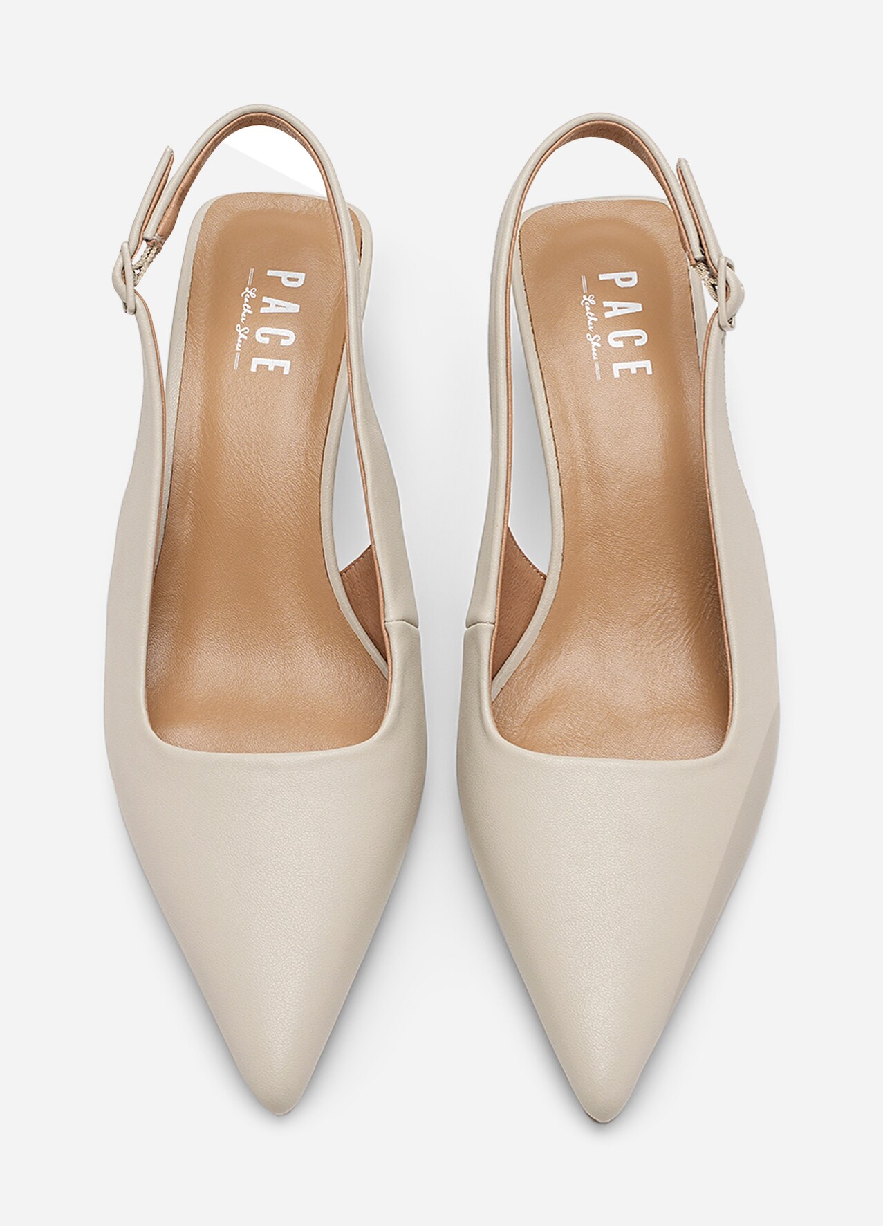 PACE, Pumps med slingback Beigea