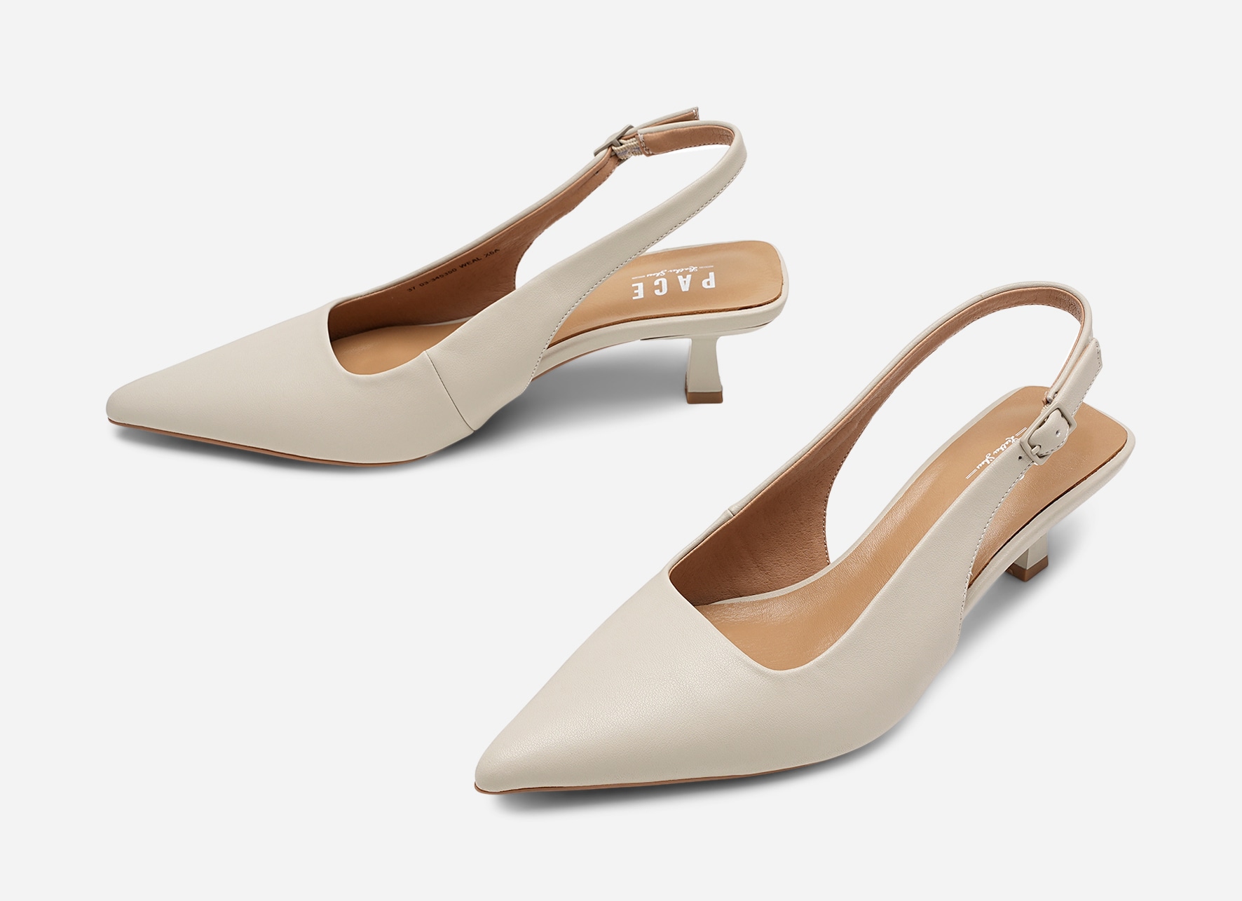 PACE, Pumps med slingback Beigea