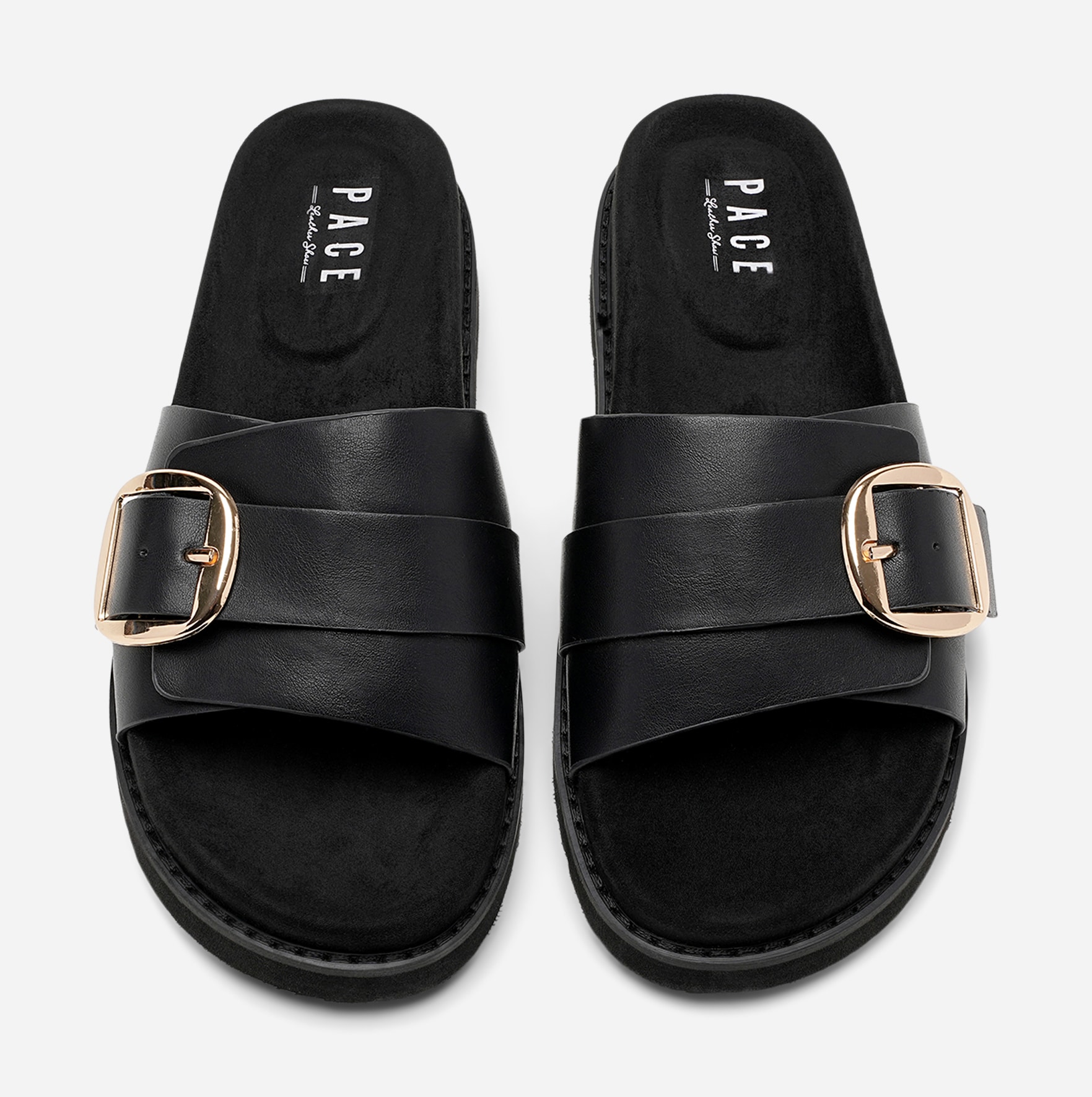 PACE, Sandaler med spänne Svarta
