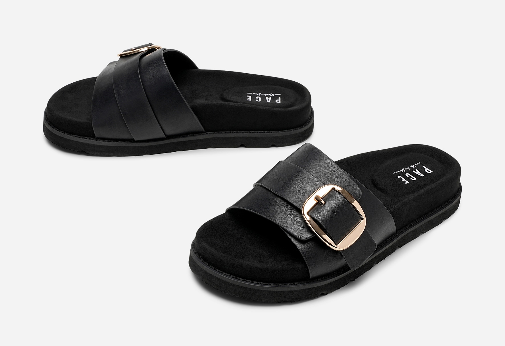 PACE, Sandaler med spänne Svarta