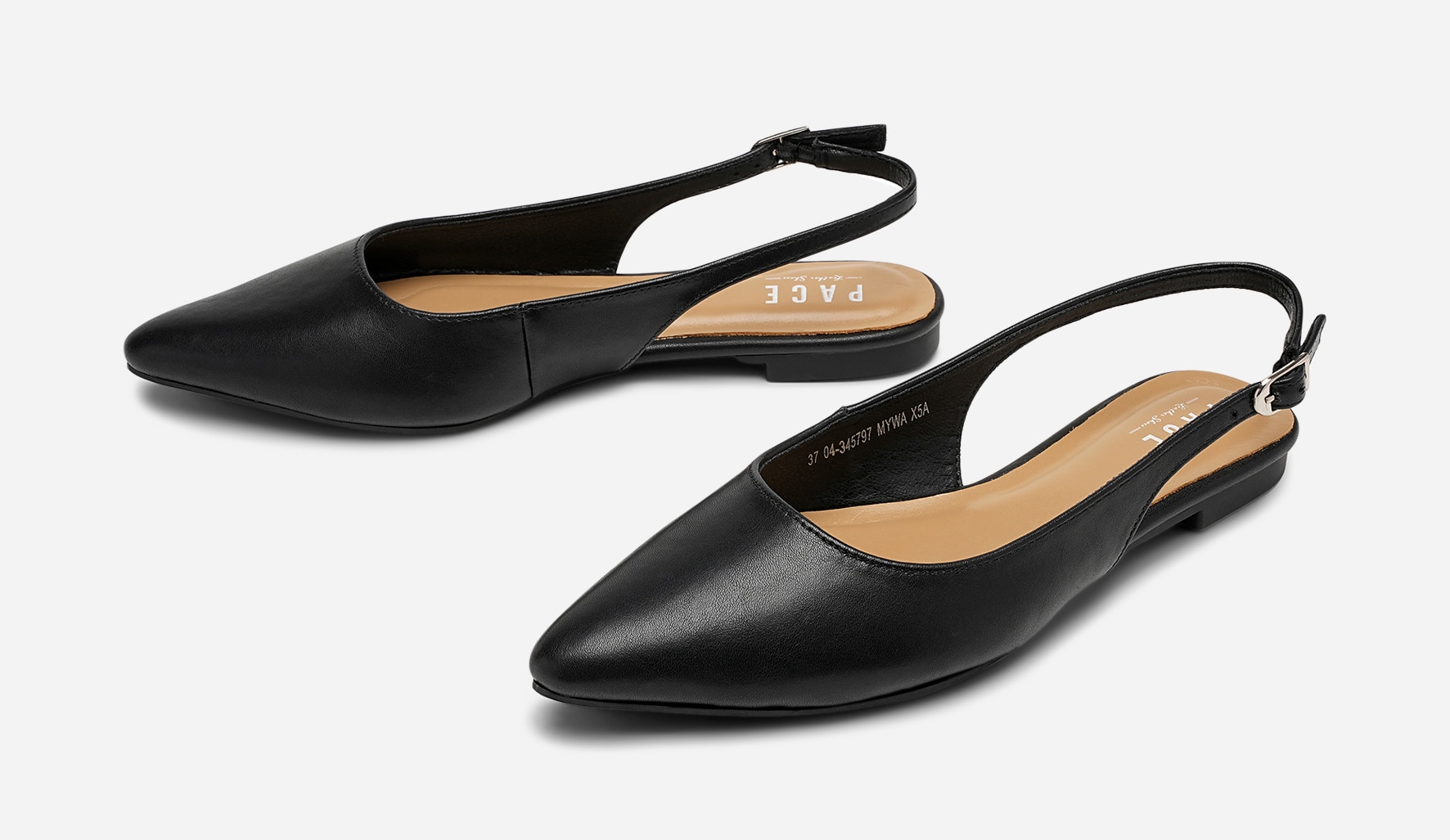 PACE, Ballerinaskor med slingback Svarta