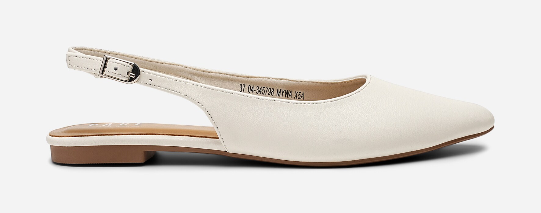 PACE, Ballerinaskor med slingback Vita