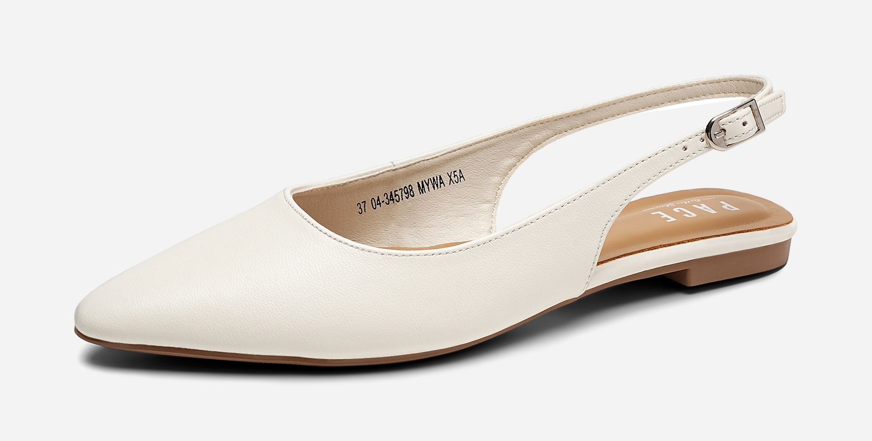 PACE, Ballerinaskor med slingback Vita