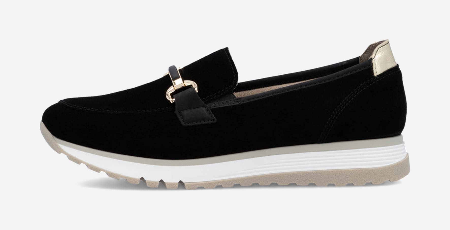 RIEKER, Loafers med spänne Svarta