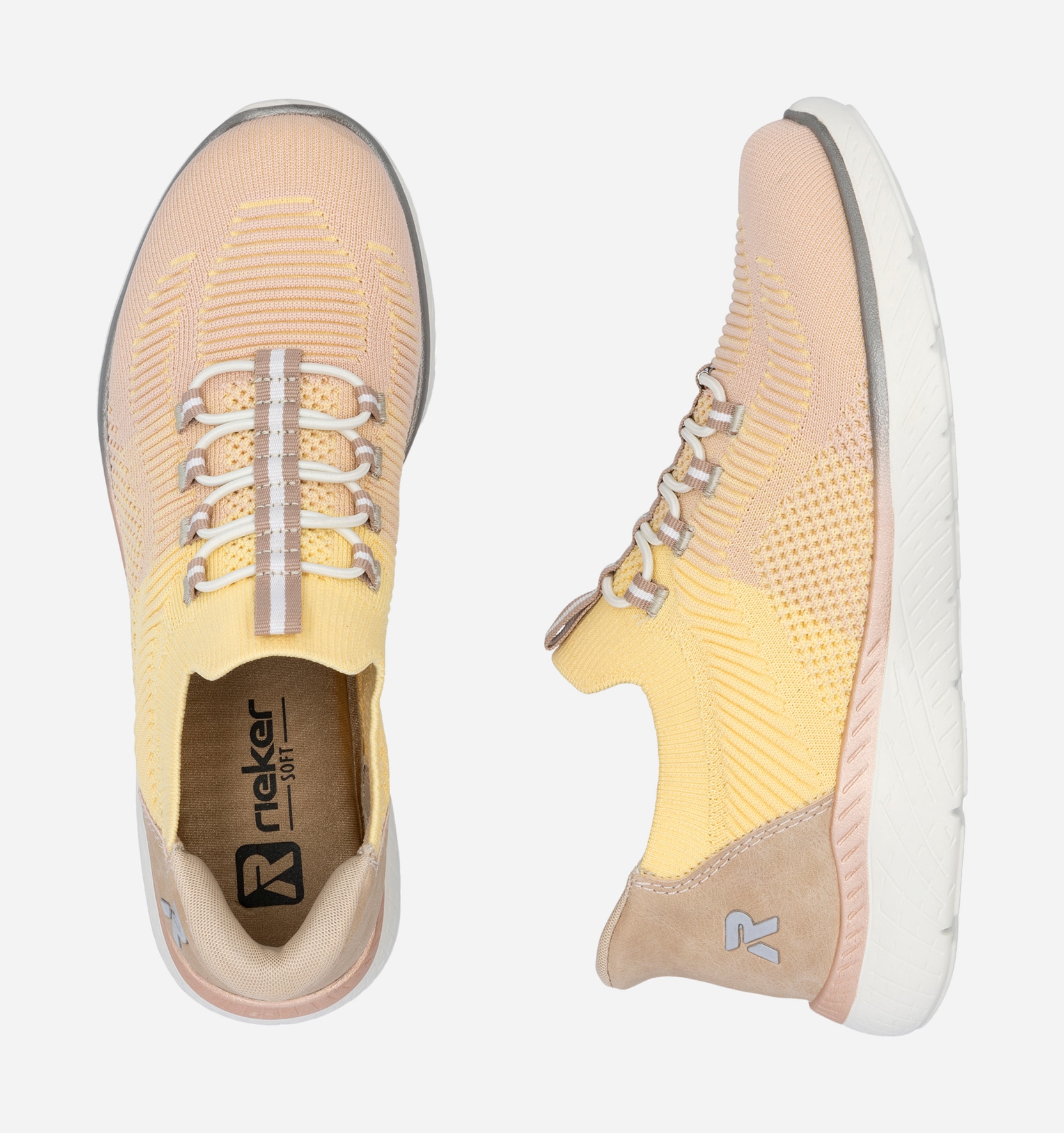 RIEKER, Sock sneakers Gula