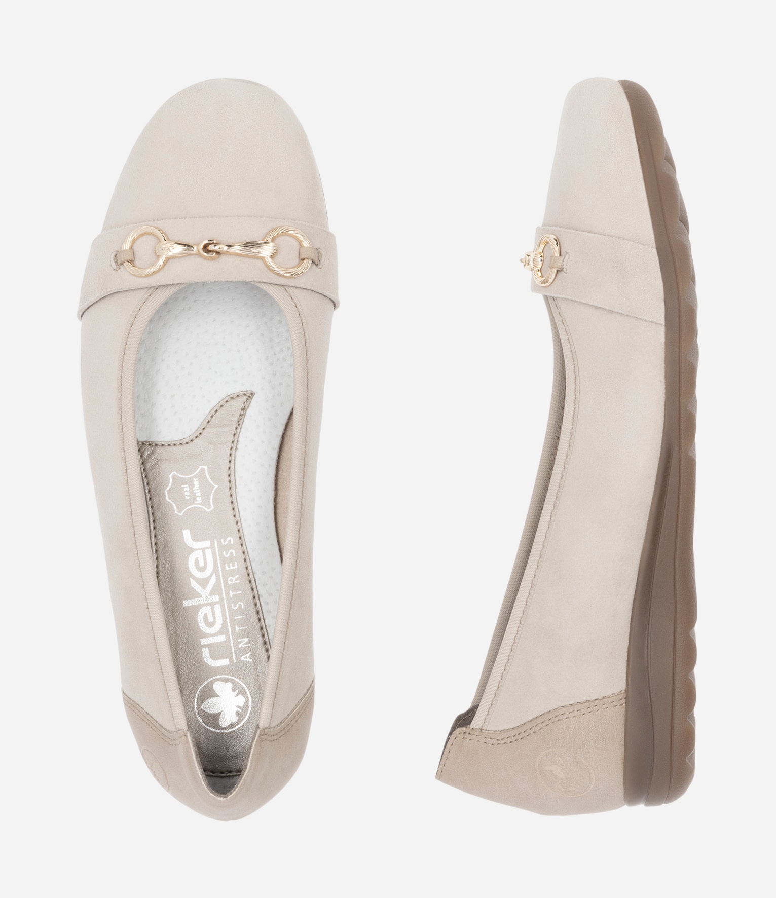 RIEKER, Ballerinaskor Beigea