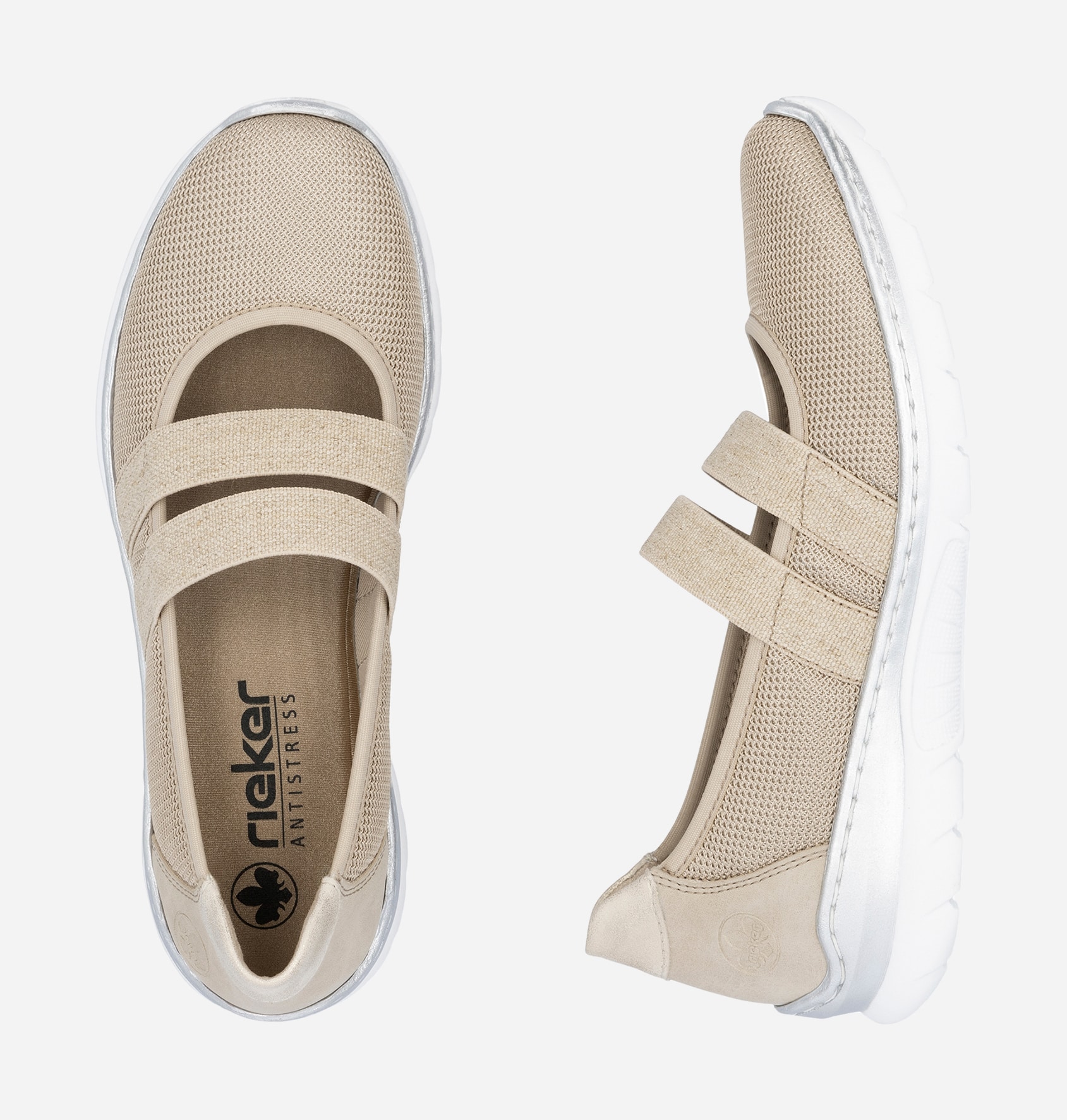 RIEKER, Ballerinaskor Beigea