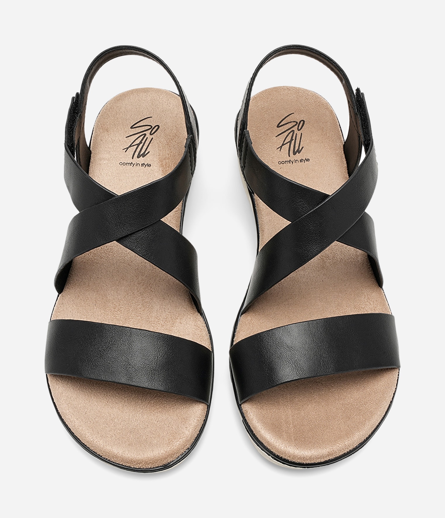 SO ALL, Sandaler med remmar Svarta