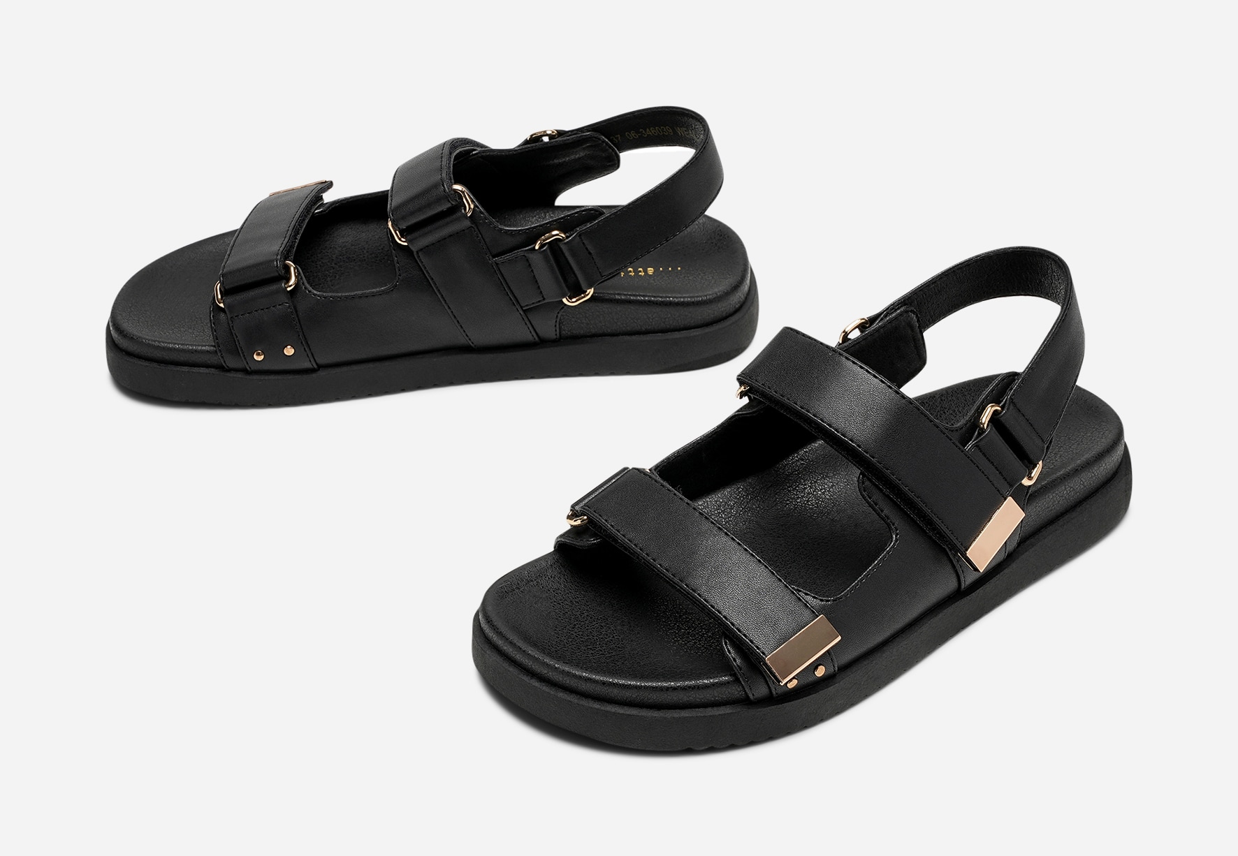 ATTITUDE, Sandaler med remmar Svarta