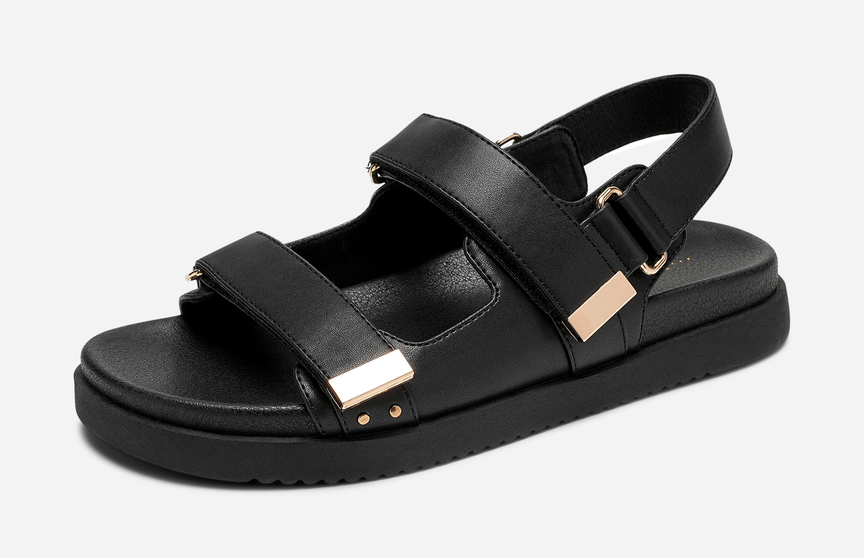 ATTITUDE, Sandaler med remmar Svarta