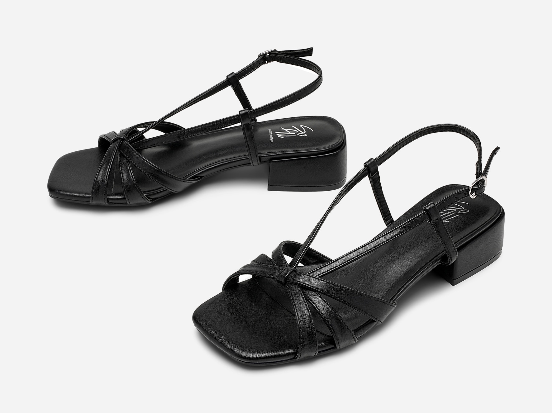 SO ALL, Sandaletter med remmar Svarta