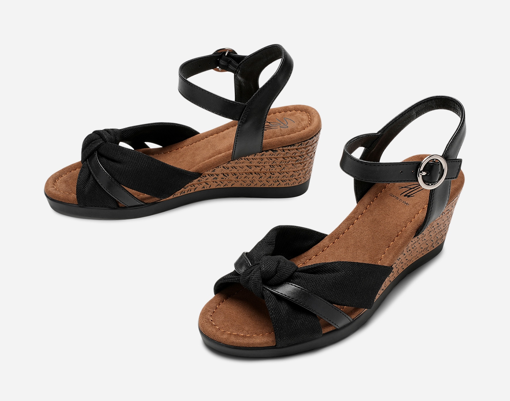SO ALL, Sandaletter med remmar Svarta