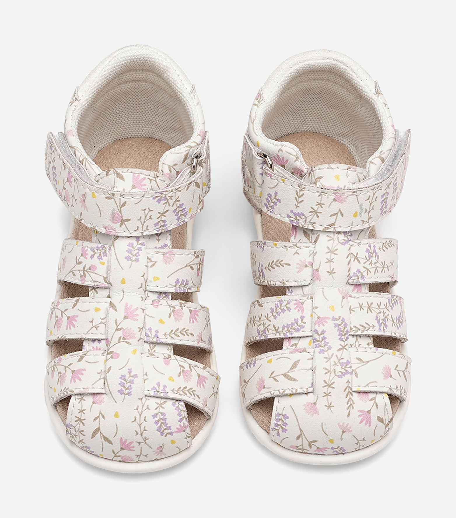 DINSKO, Lära-gå- sandaler Vita