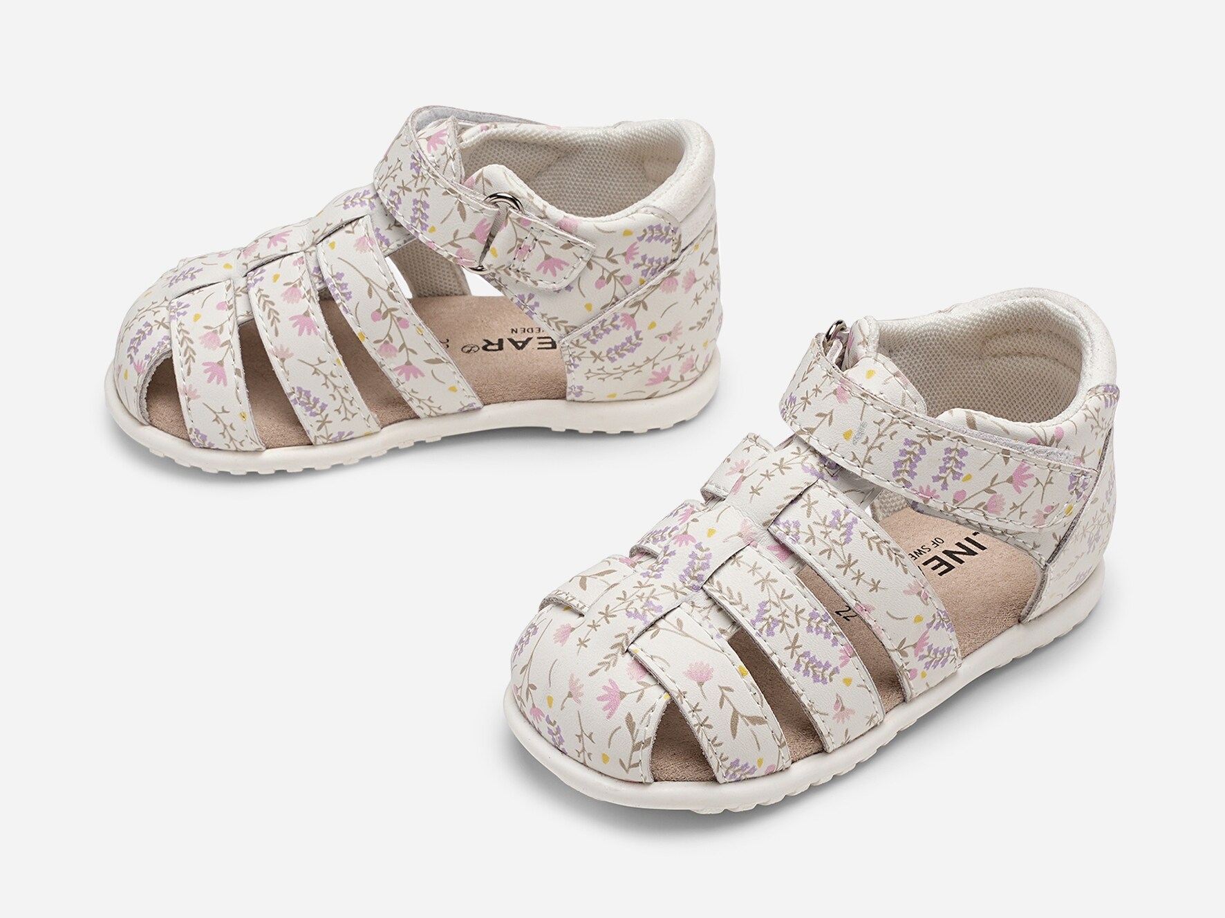 DINSKO, Lära-gå- sandaler Vita