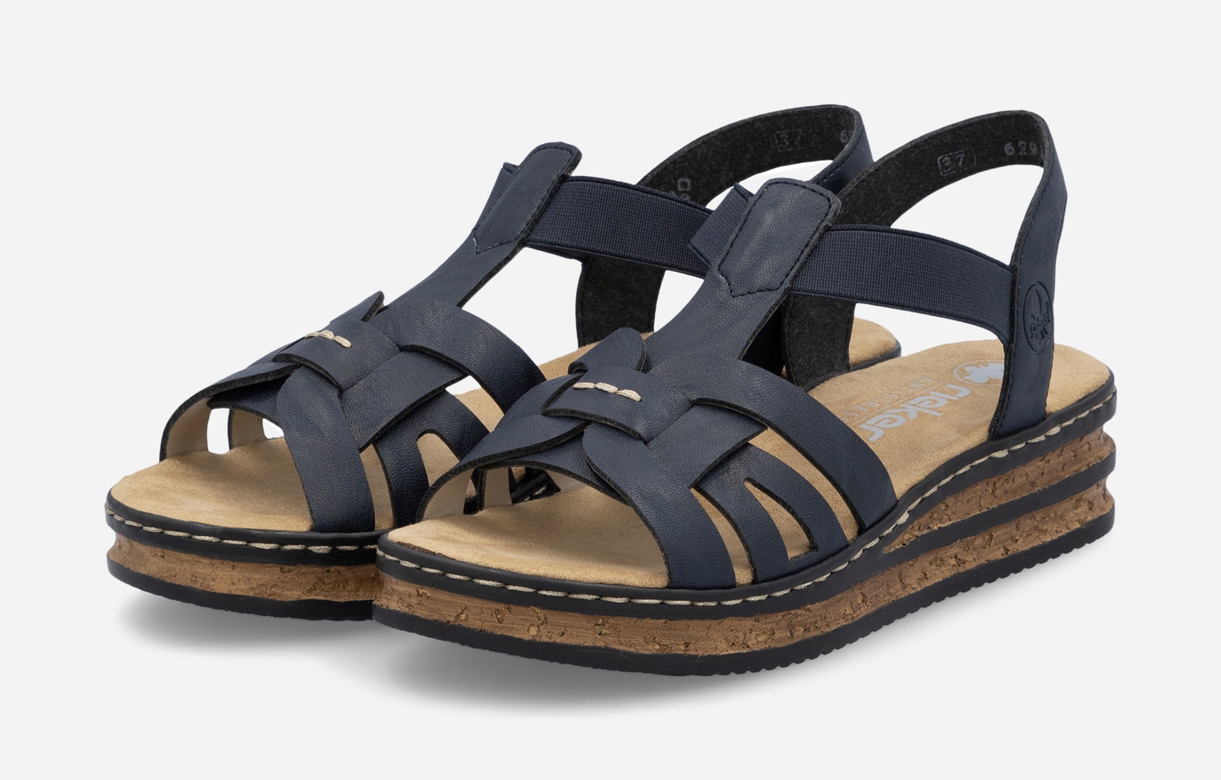 RIEKER, Sandaletter med remmar Blåa