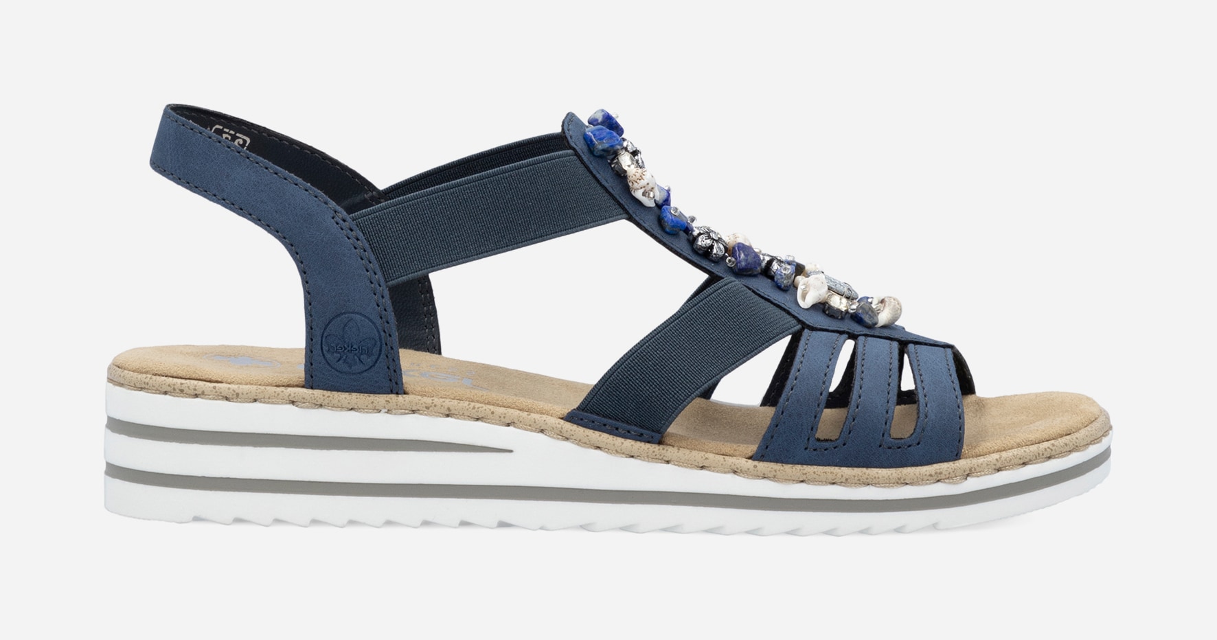 RIEKER, Sandaler med remmar Blåa