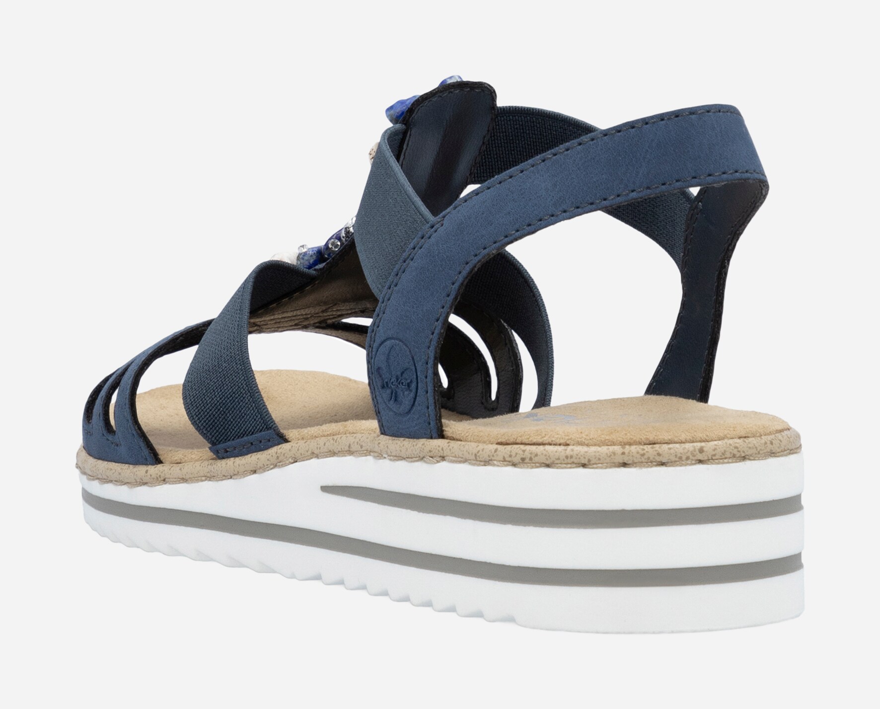 RIEKER, Sandaler med remmar Blåa