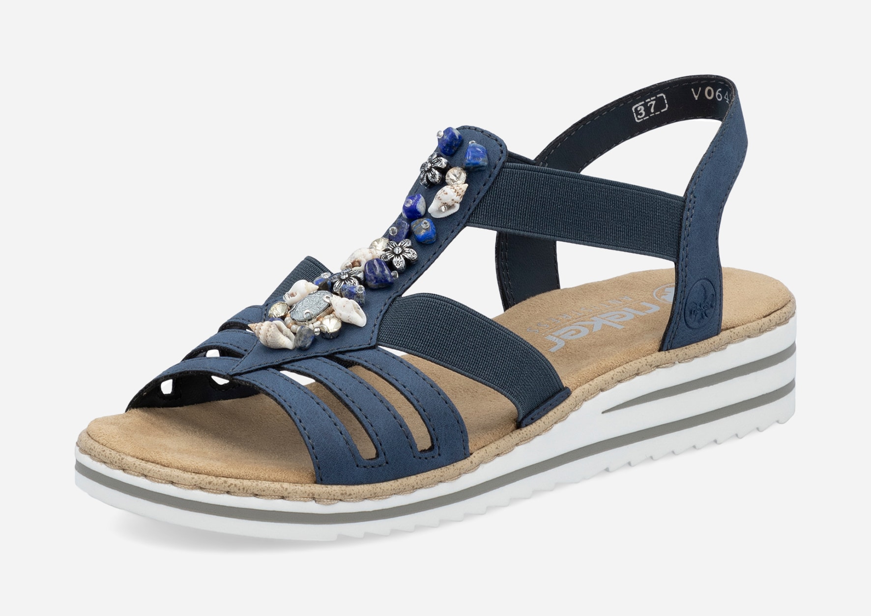 RIEKER, Sandaler med remmar Blåa