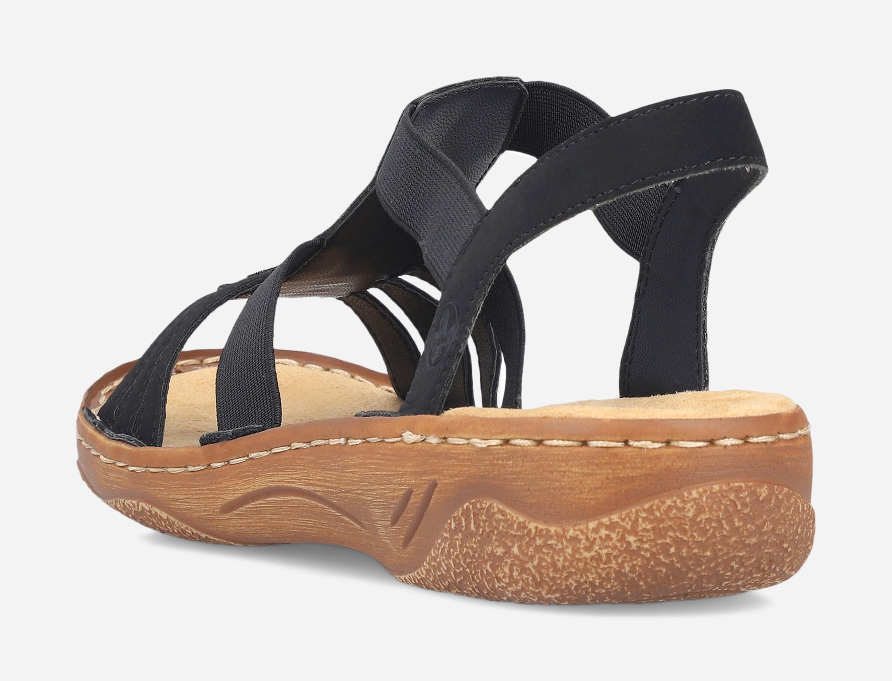 RIEKER, Sandaler med remmar Svarta