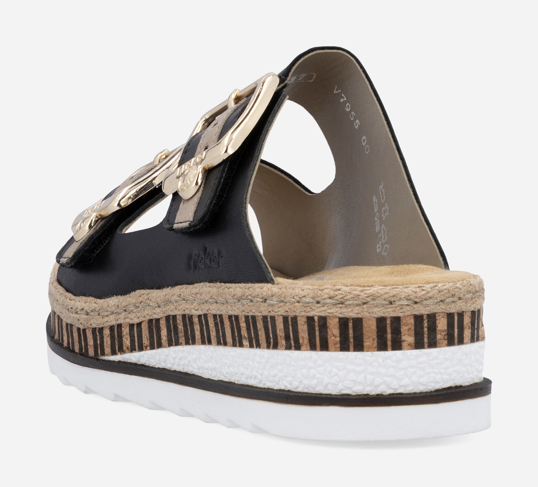 RIEKER, Sandaletter med remmar Svarta