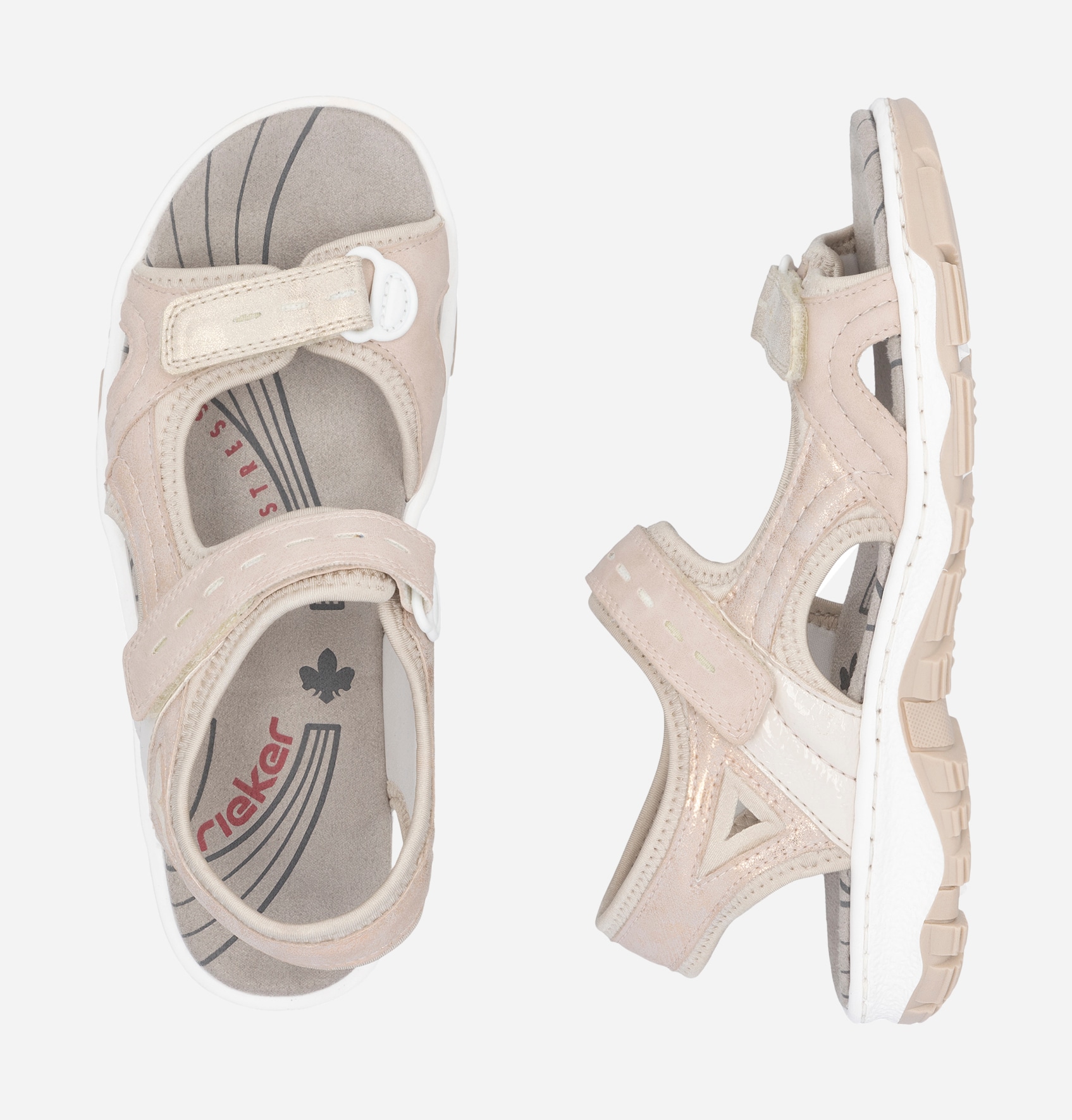 RIEKER, Sandaler med remmar Beigea
