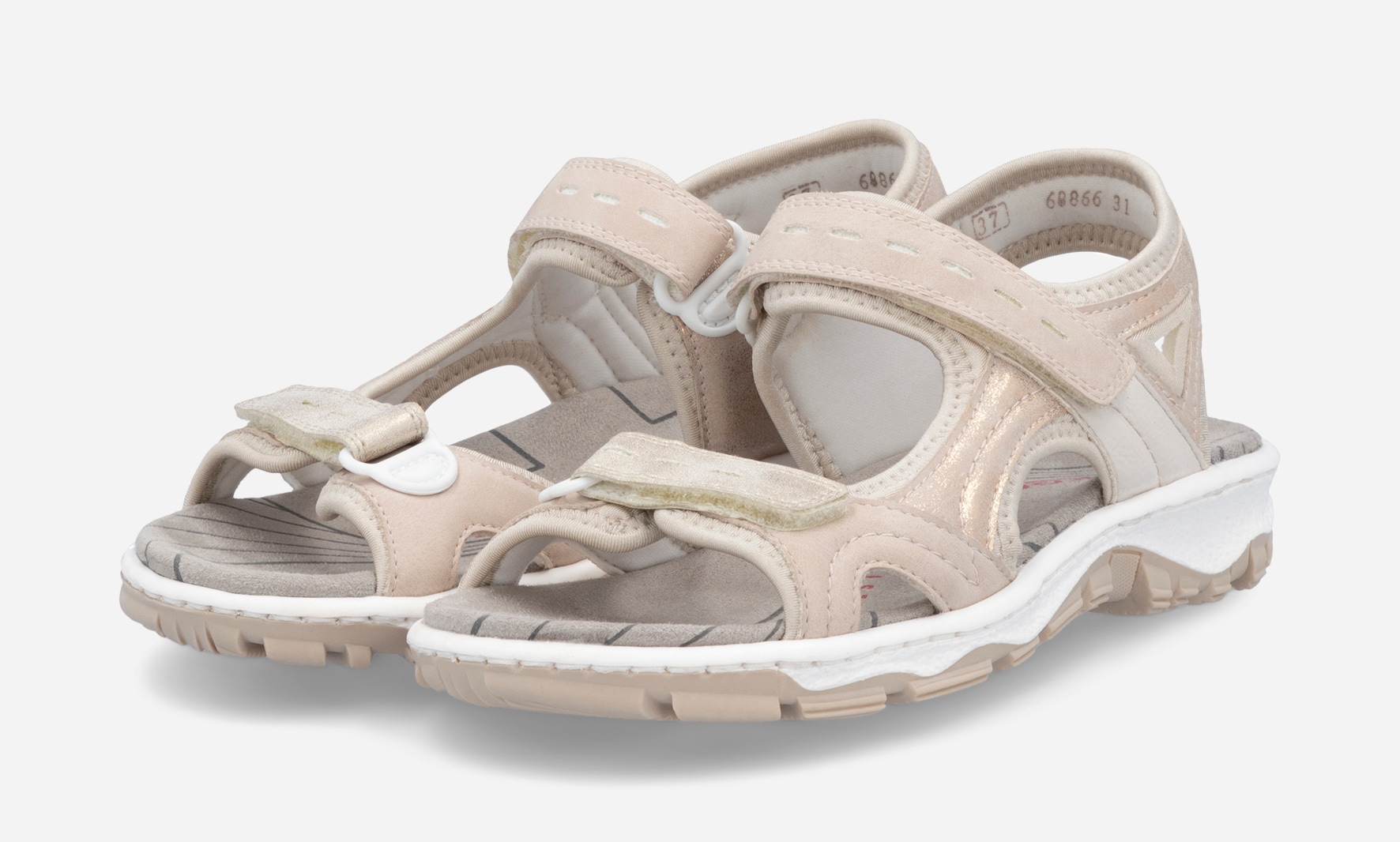 RIEKER, Sandaler med remmar Beigea
