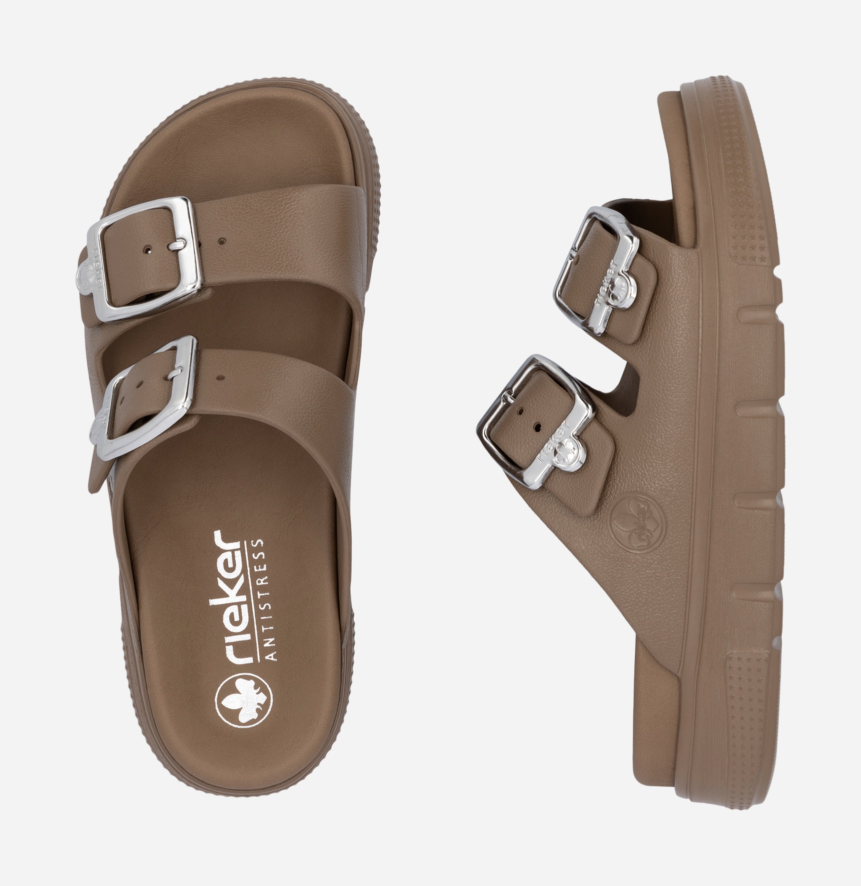 RIEKER, Sandaler med remmar Bruna