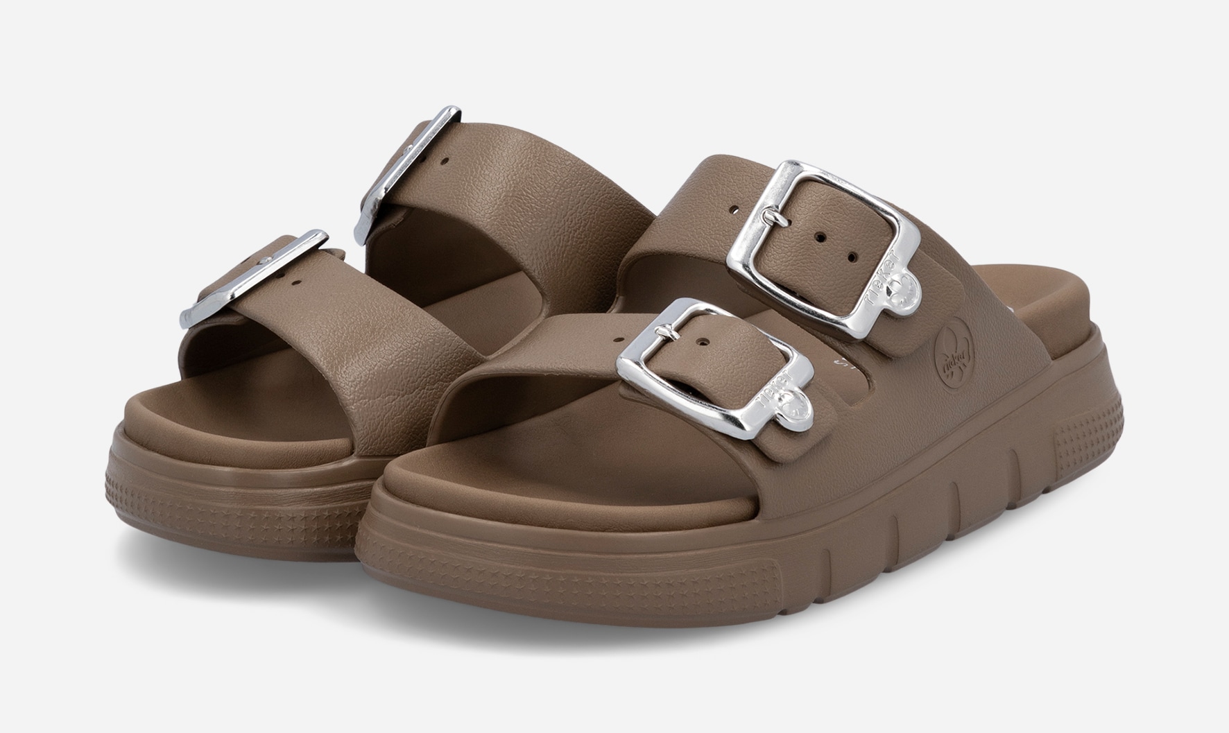 RIEKER, Sandaler med remmar Bruna