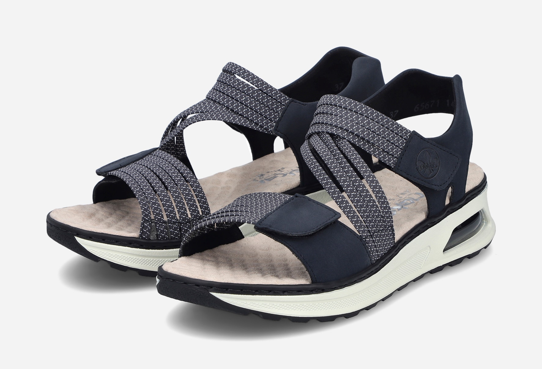 RIEKER, Sandaler med remmar Blåa