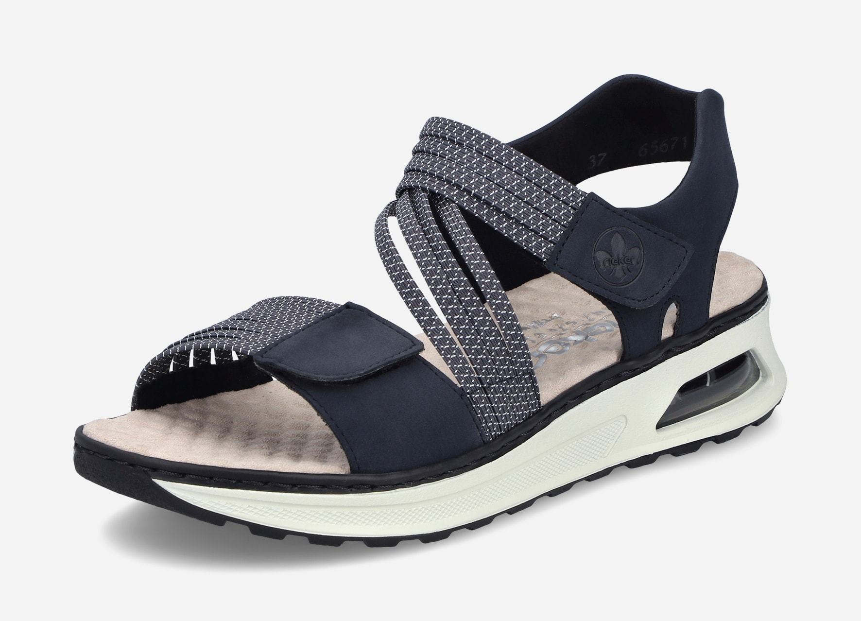 RIEKER, Sandaler med remmar Blåa