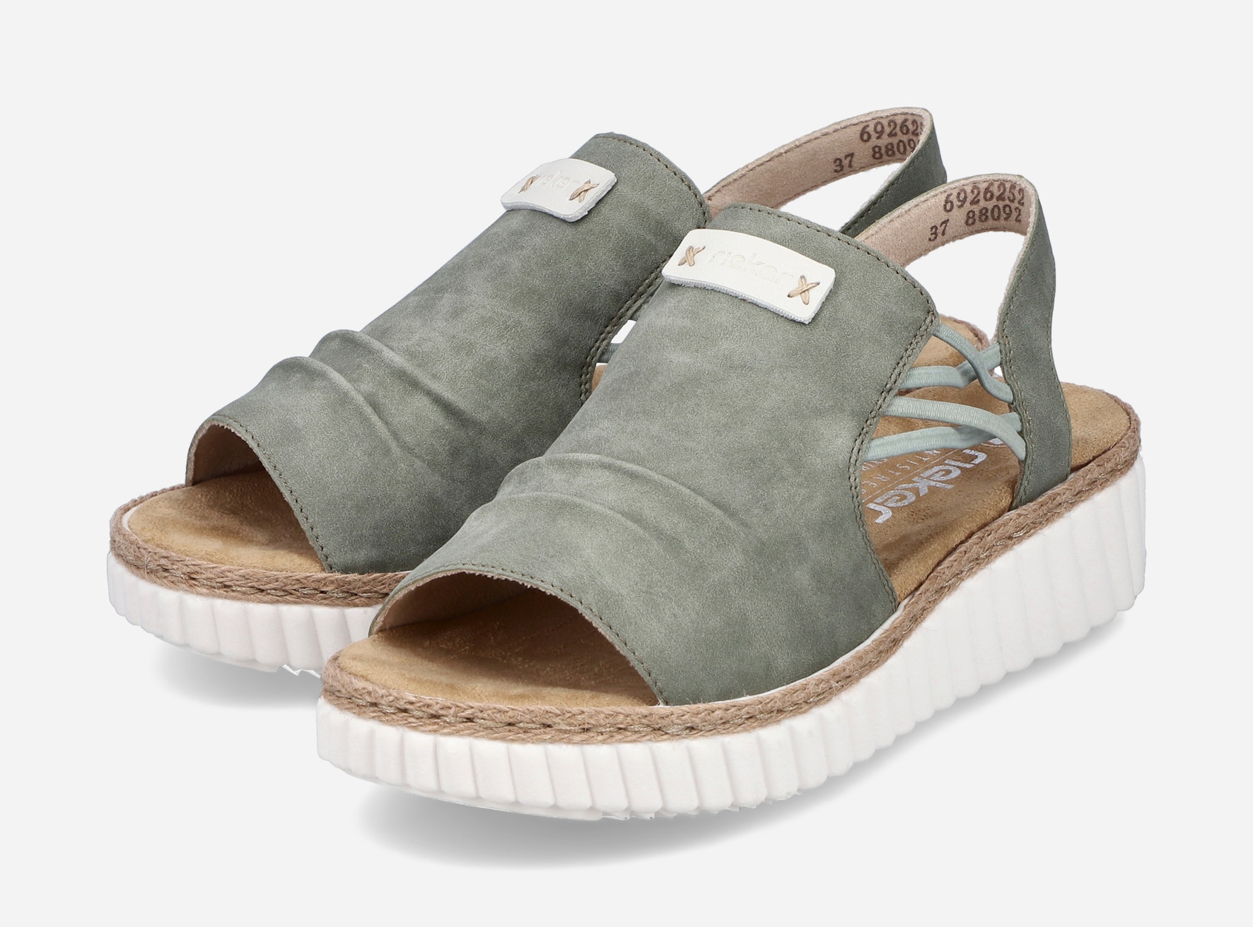 RIEKER, Sandaler med remmar Gröna