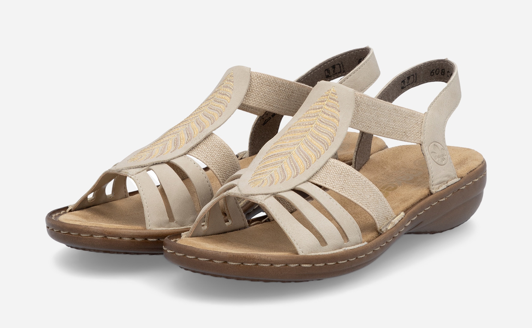 RIEKER, Sandaler med remmar Beigea